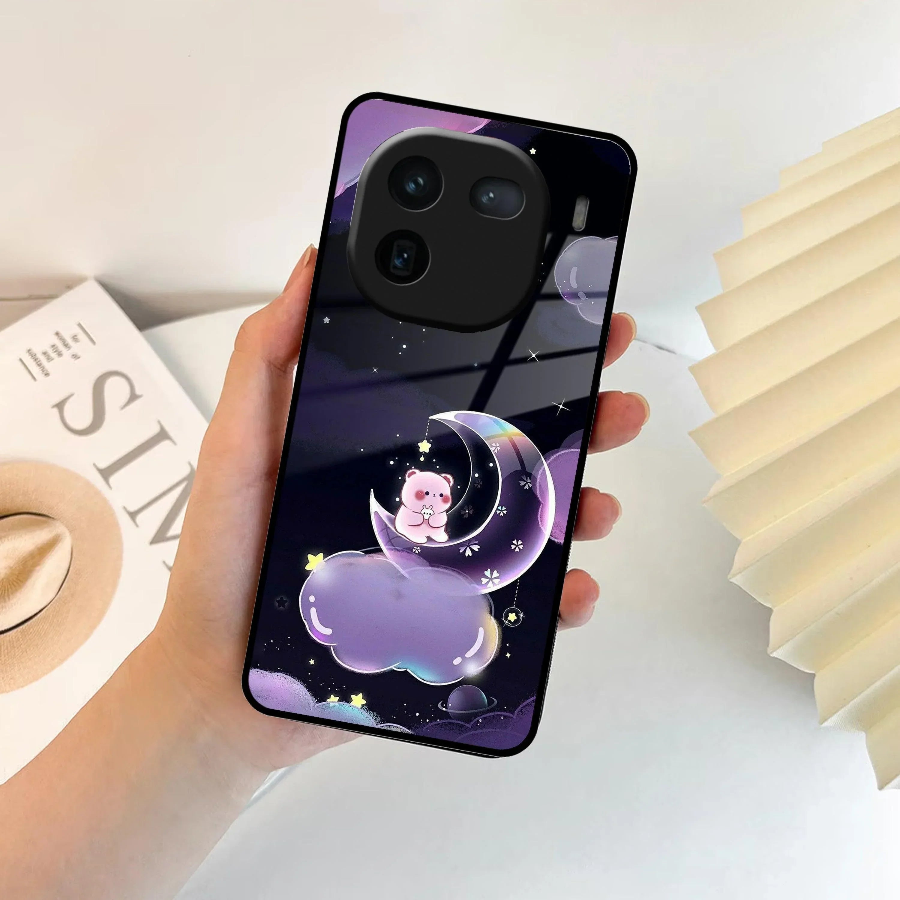 Sky Panda Design Glass Phone Case Cover For iQOO - ShopOnCliQ