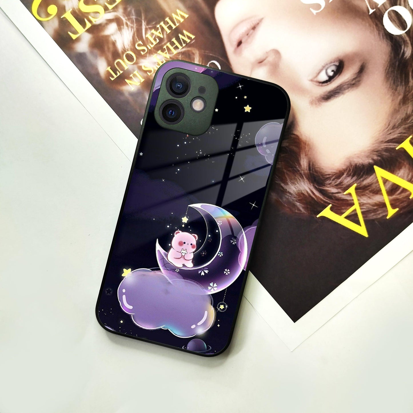 Sky Panda Design Glass Phone Case Cover For iPhone