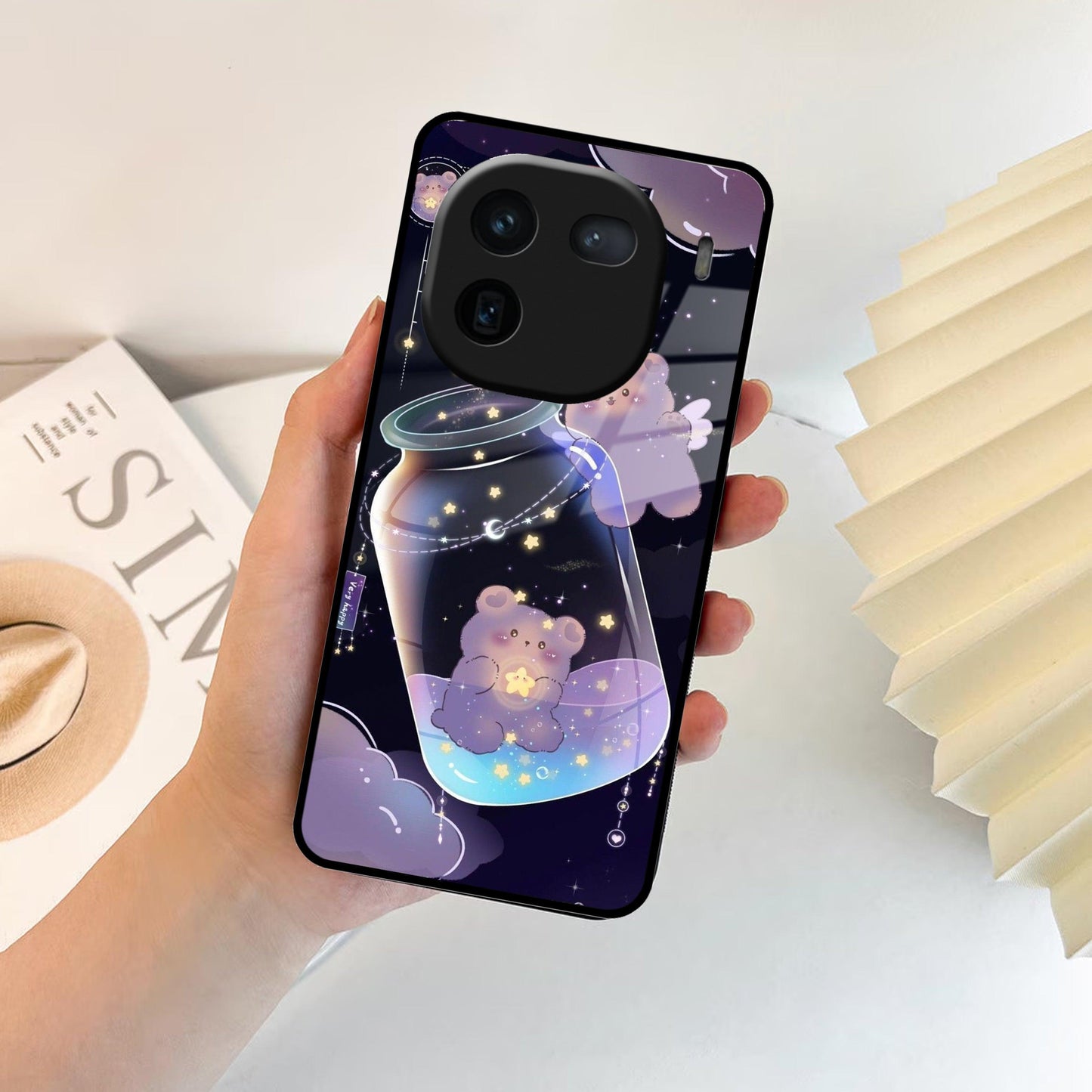 Sky Panda Design Glass Phone Case Cover V2 For iQOO