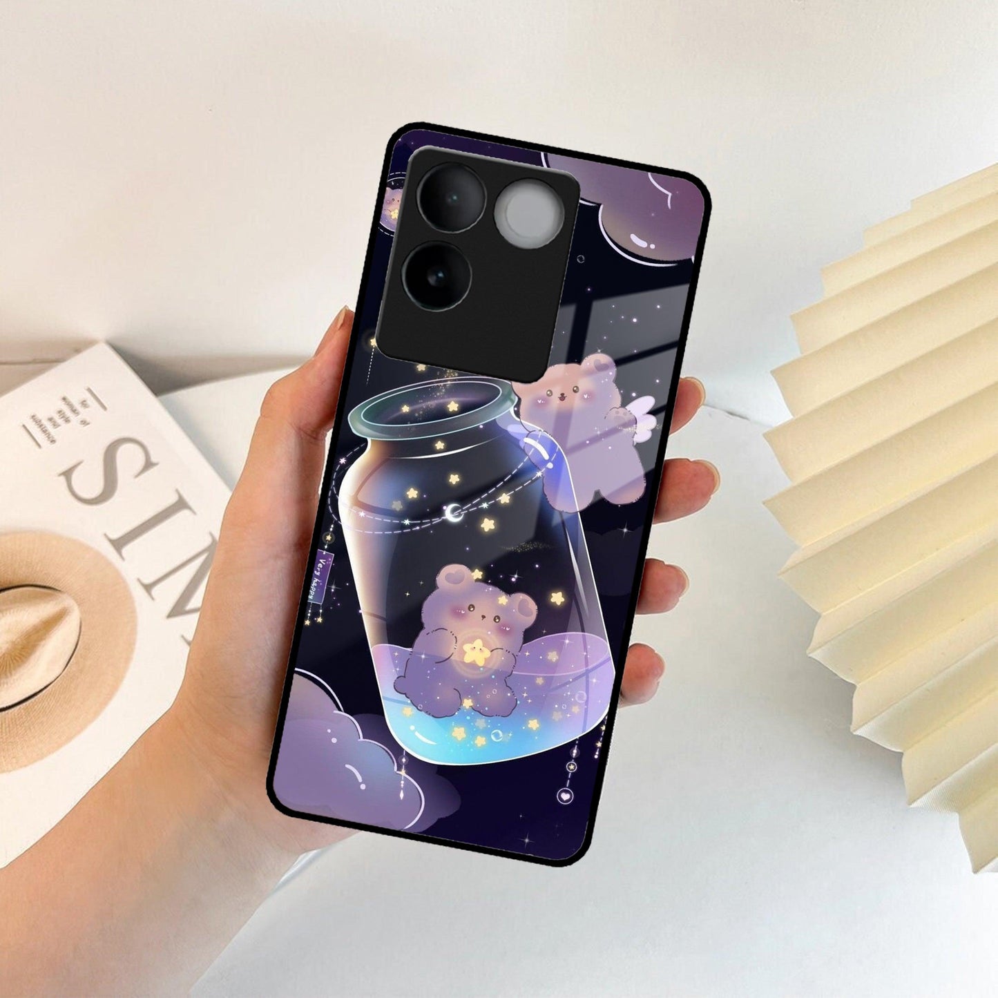 Sky Panda Design Glass Phone Case Cover V2 For iQOO