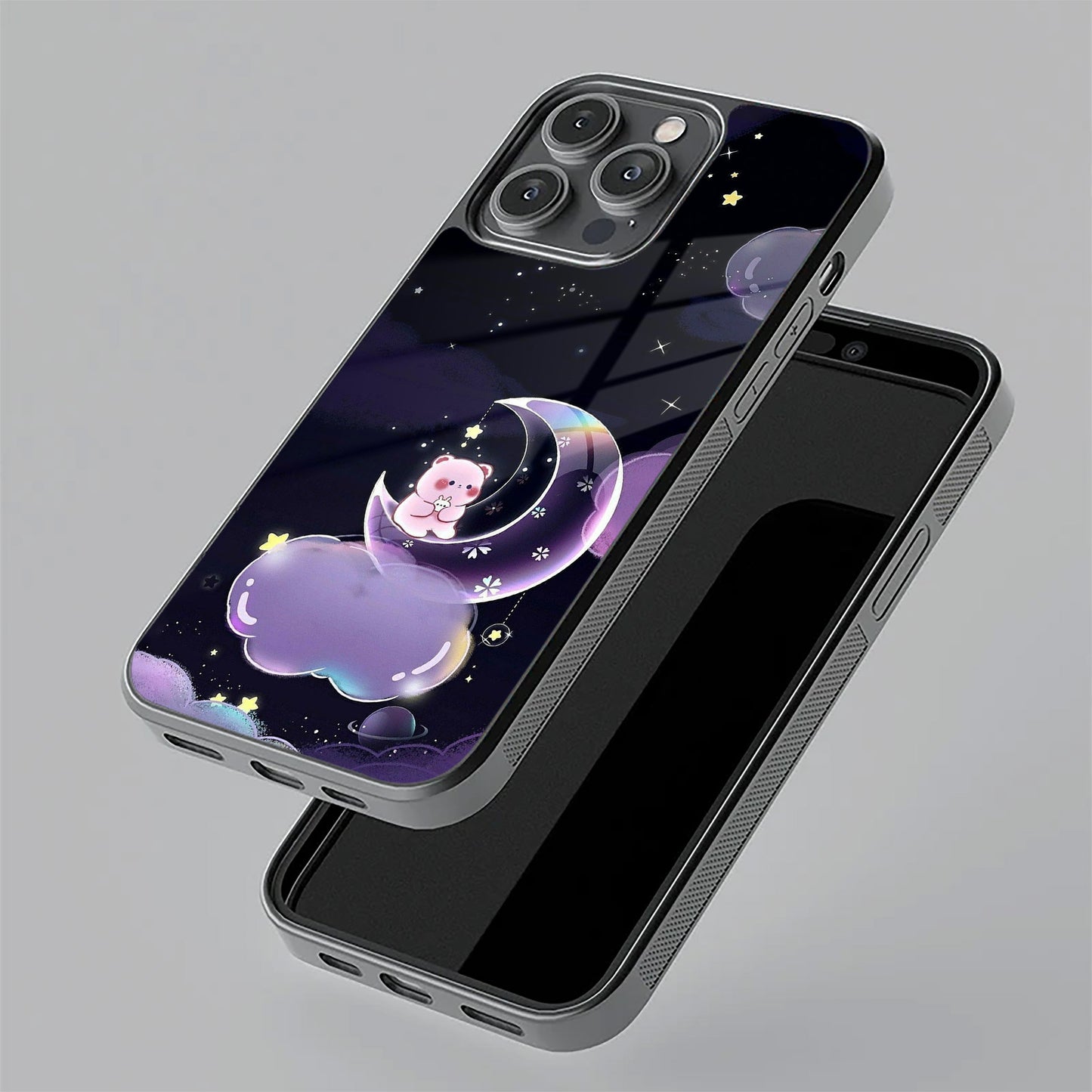 Sky Panda Design Glass Phone Case Cover For Samsung