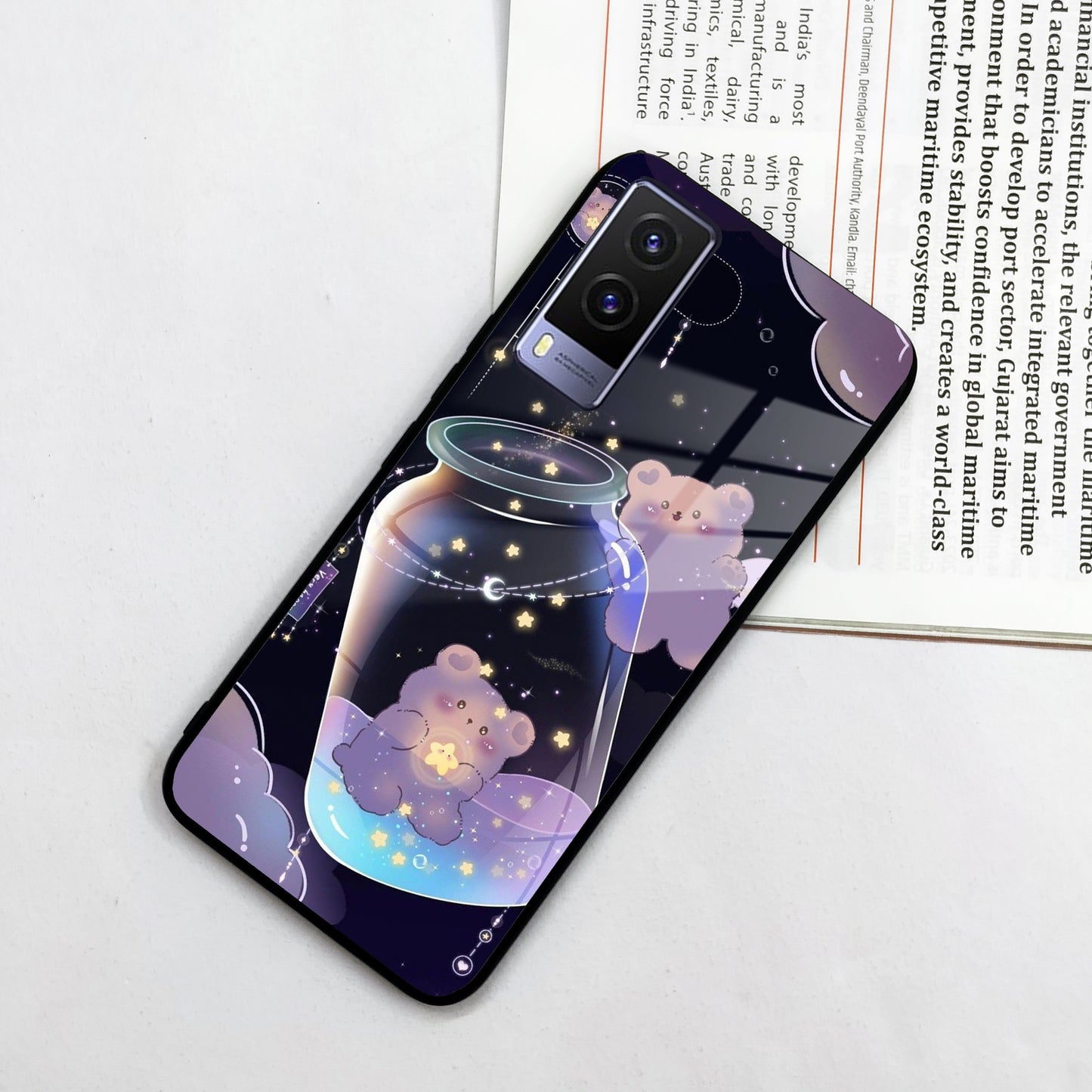 Sky Panda Design Glass Phone Case Cover V2 For Vivo