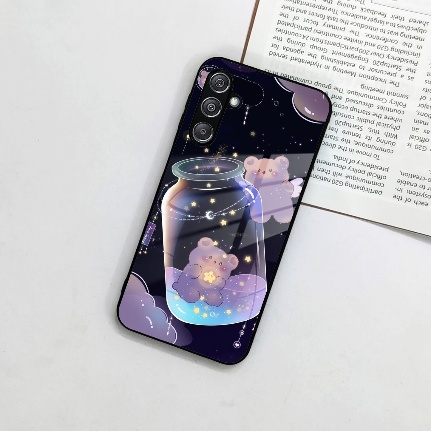Sky Panda Design Glass Phone Case Cover V2 For Samsung