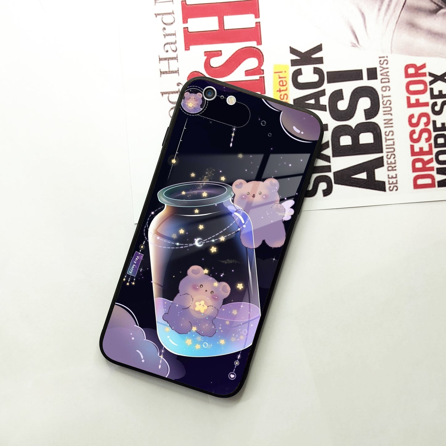 Sky Panda Design Glass Phone Case Cover V2 For iPhone