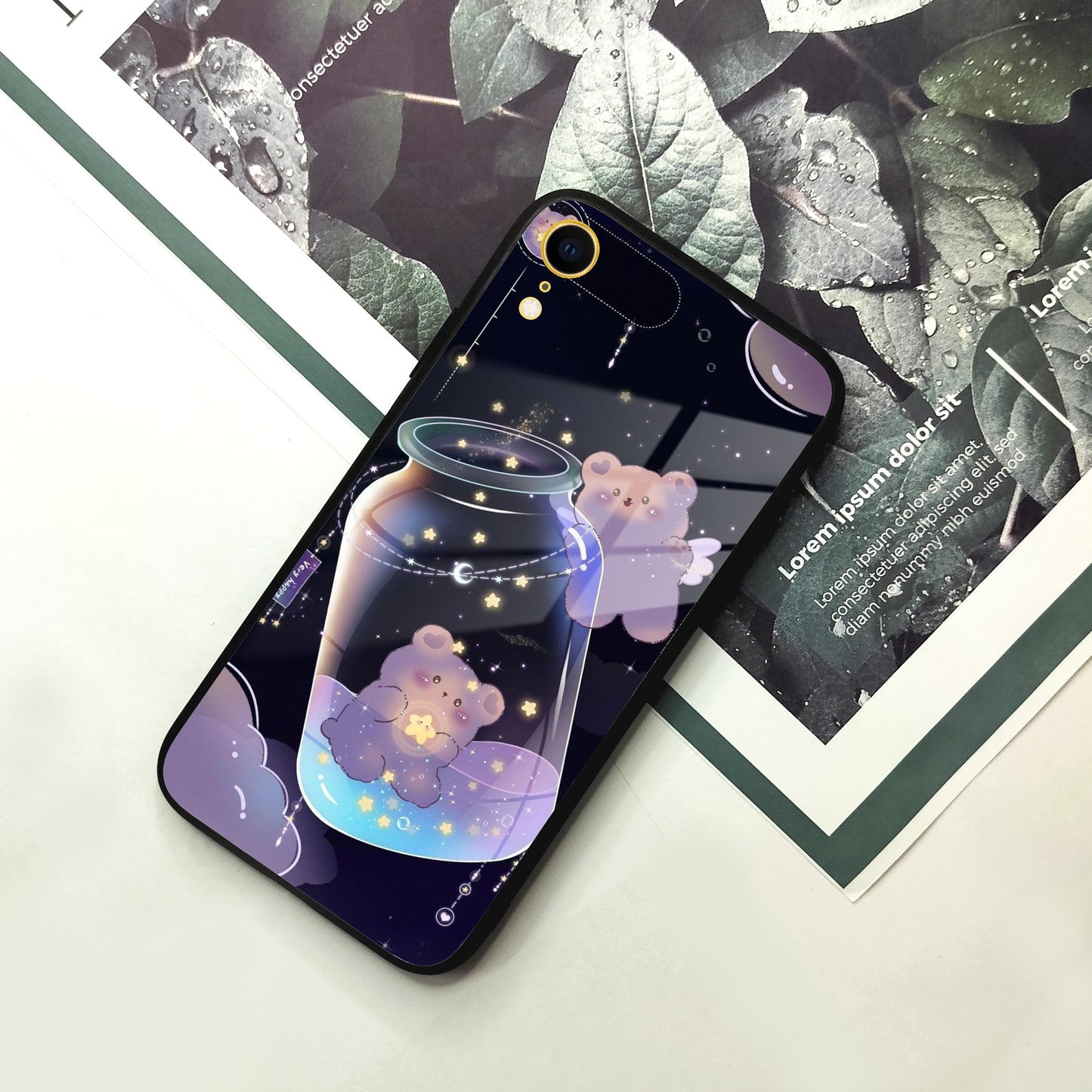 Sky Panda Design Glass Phone Case Cover V2 For iPhone