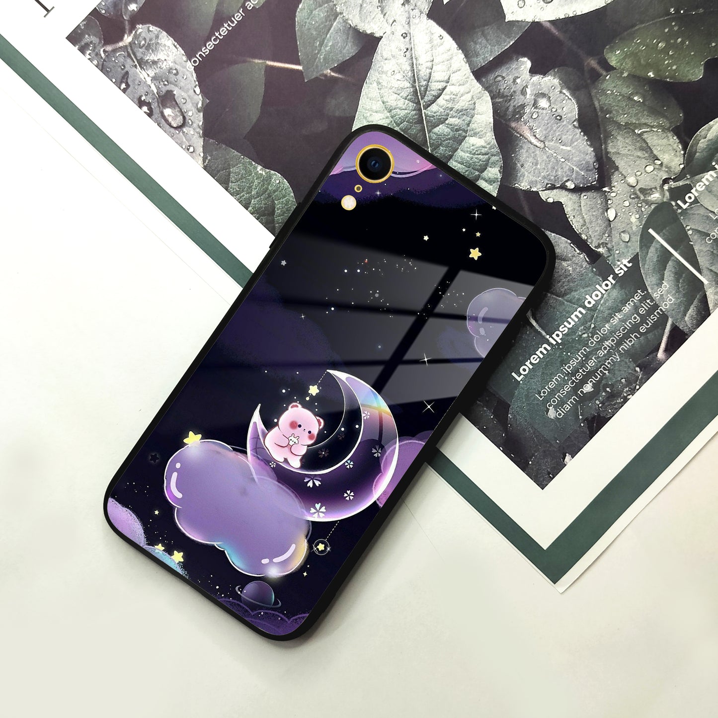Sky Panda Design Glass Phone Case Cover For iPhone
