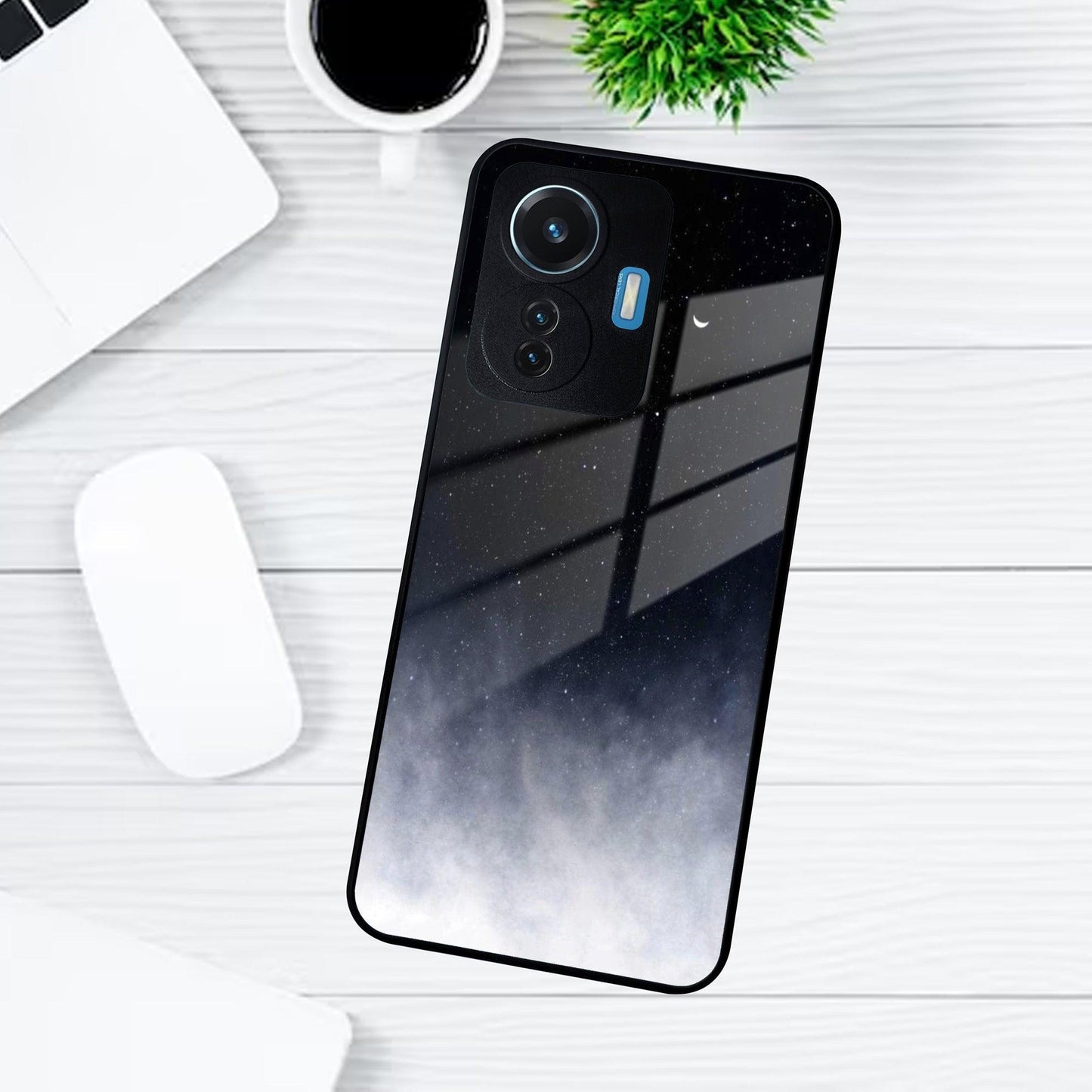Moon Galaxy Glass Phone Case For Vivo