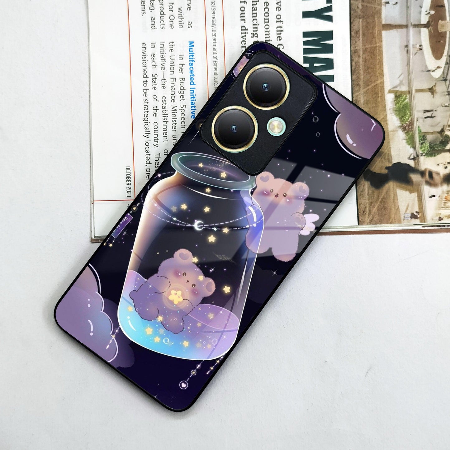 Sky Panda Design Glass Phone Case Cover V2 For Vivo