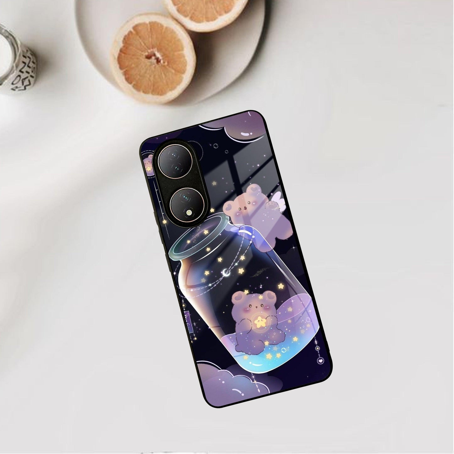 Sky Panda Design Glass Phone Case Cover V2 For Vivo