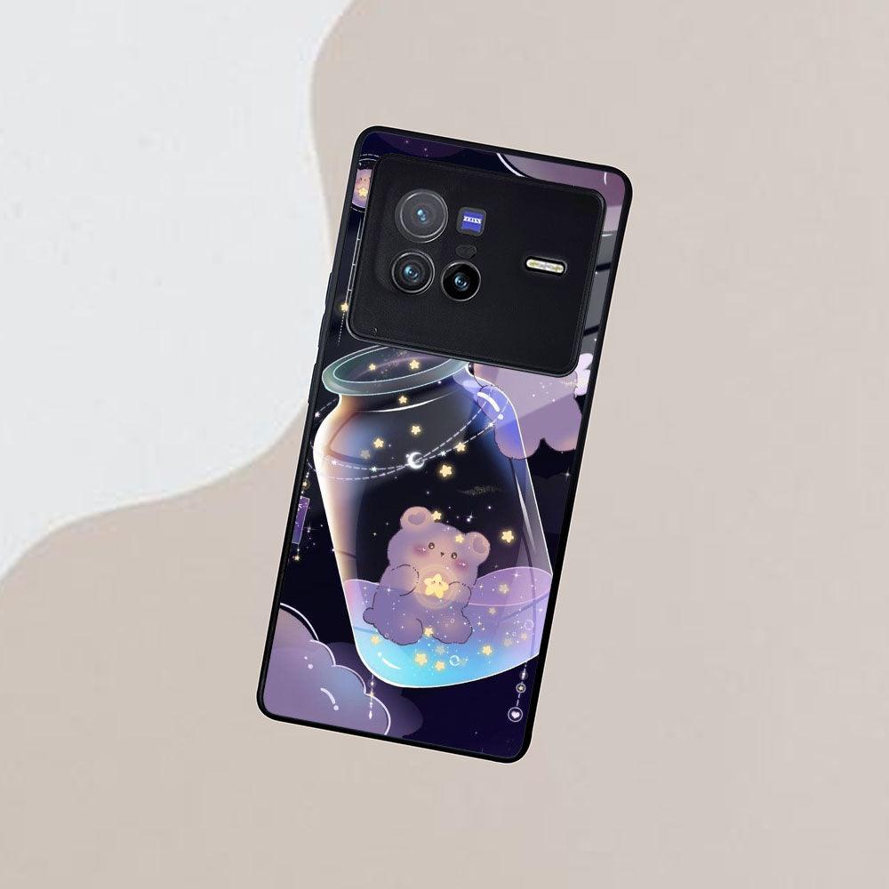 Sky Panda Design Glass Phone Case Cover V2 For Vivo