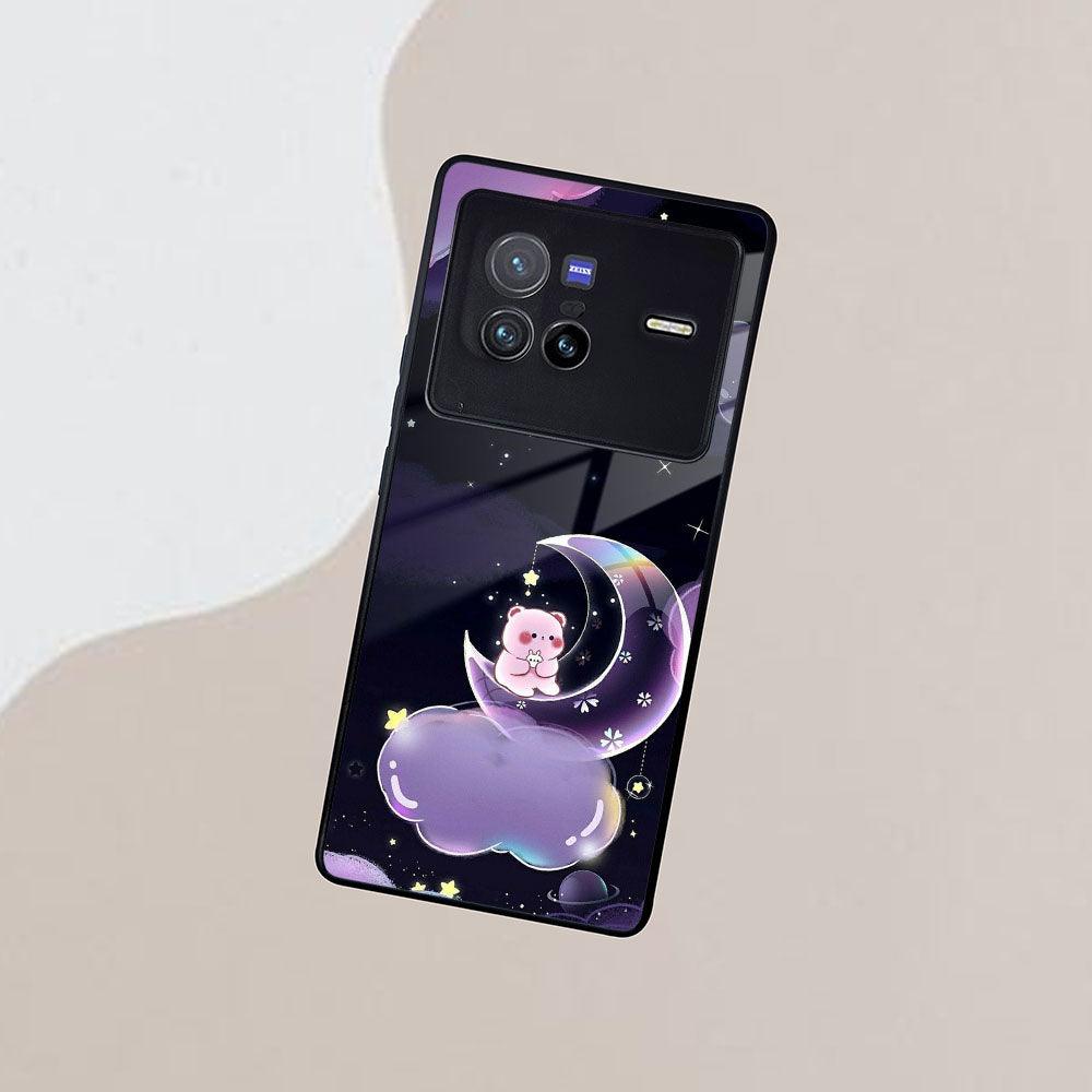 Sky Panda Design Glass Phone Case Cover For Vivo