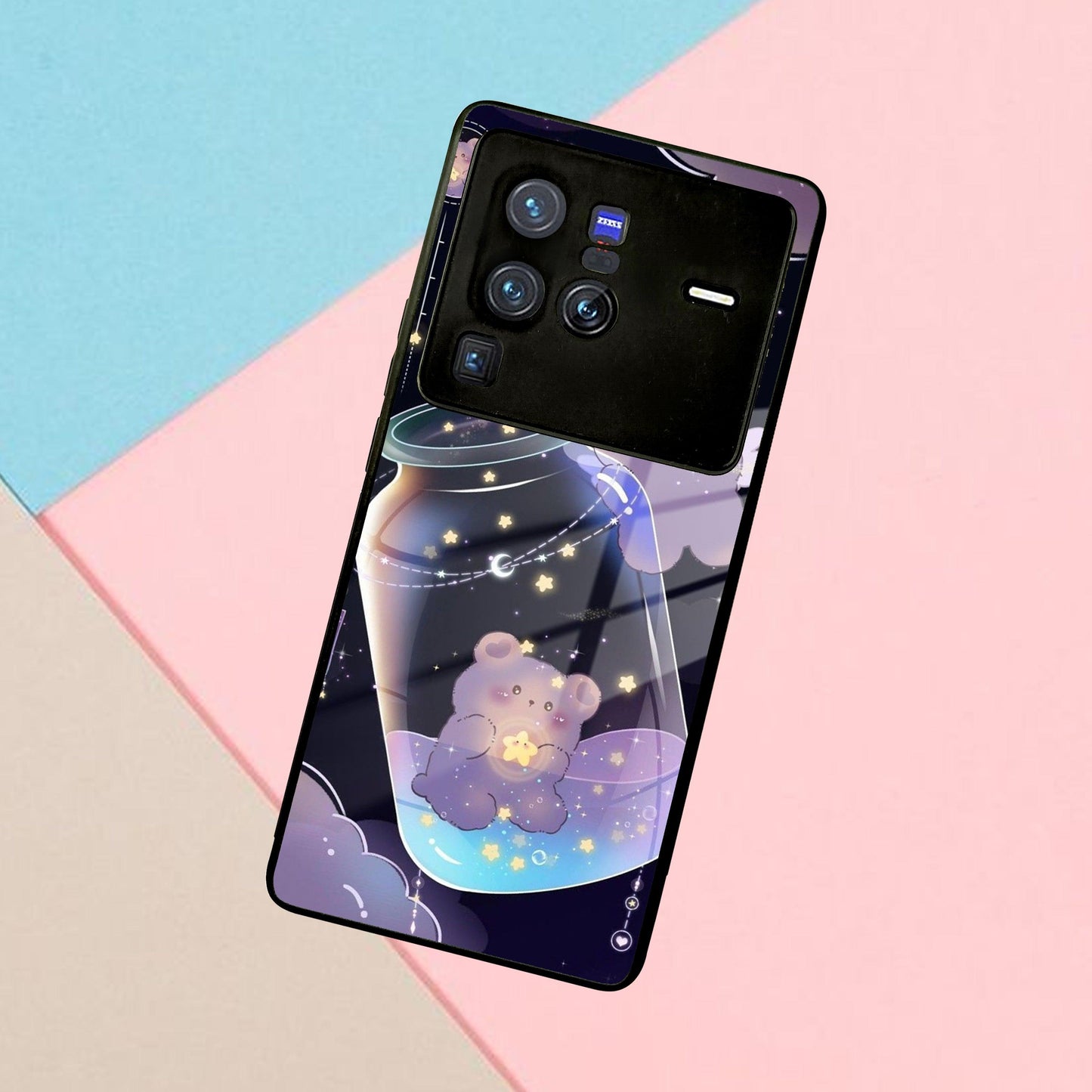 Sky Panda Design Glass Phone Case Cover V2 For Vivo