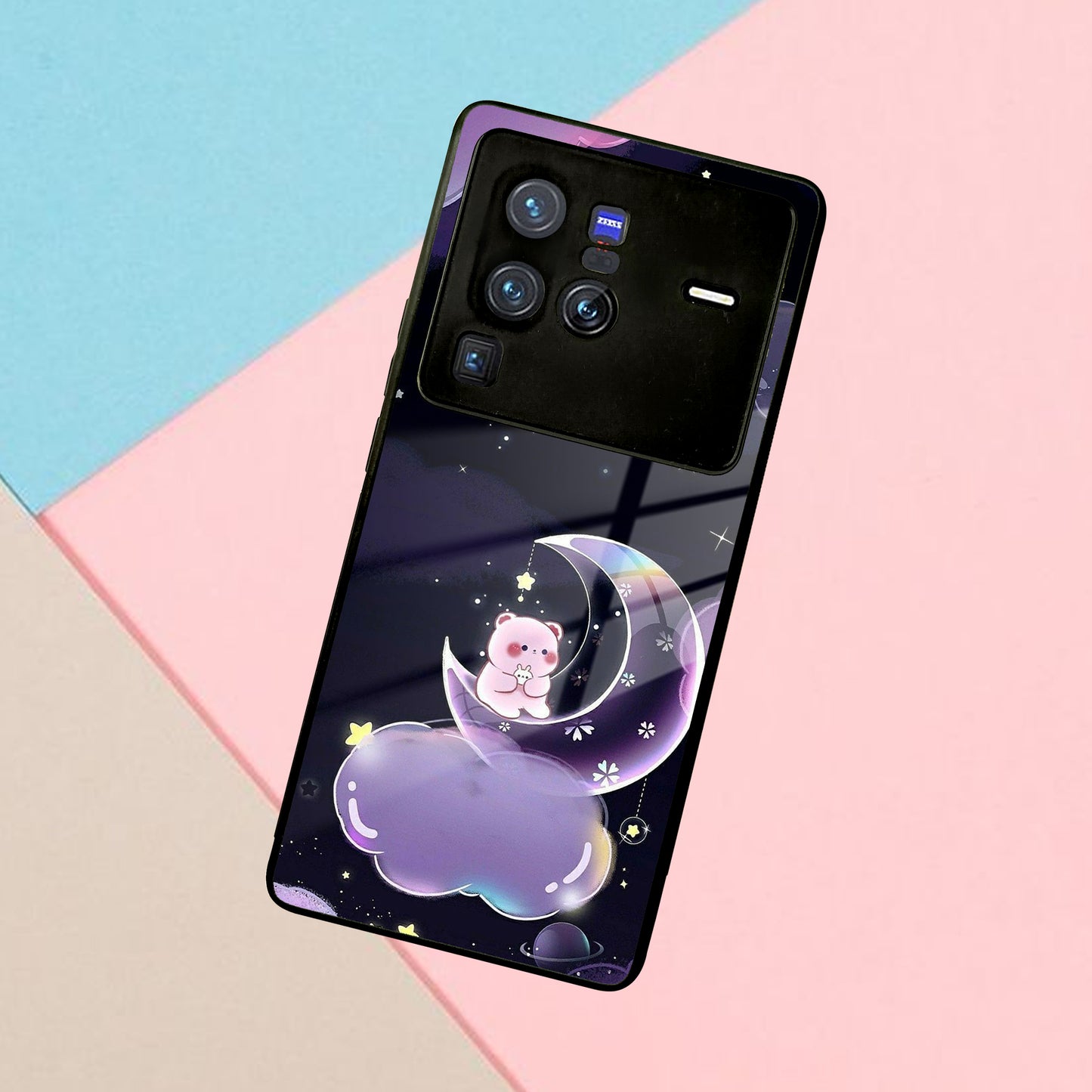 Sky Panda Design Glass Phone Case Cover V2 For Vivo
