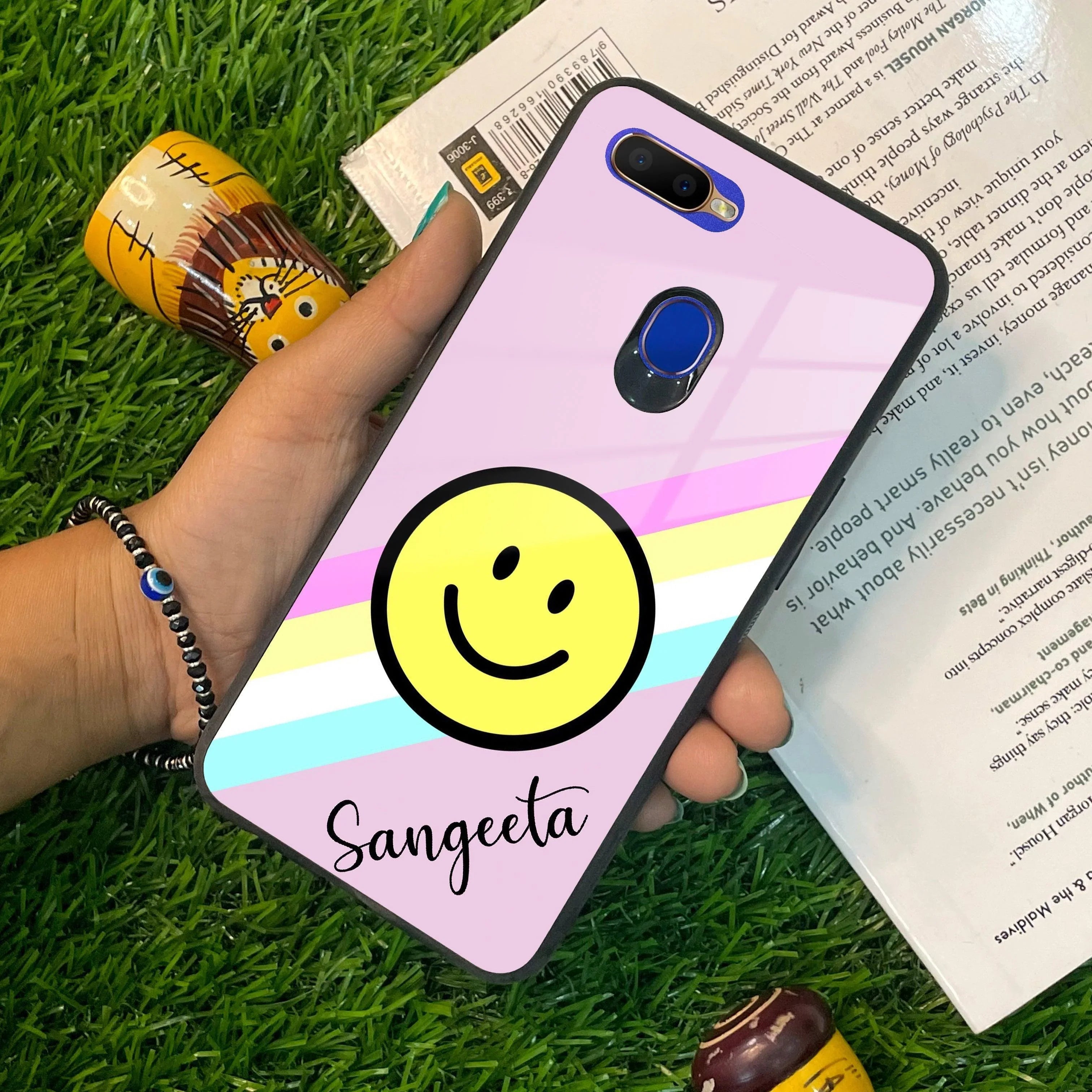Smiley Glass Case Cover For Oppo - ShopOnCliQ