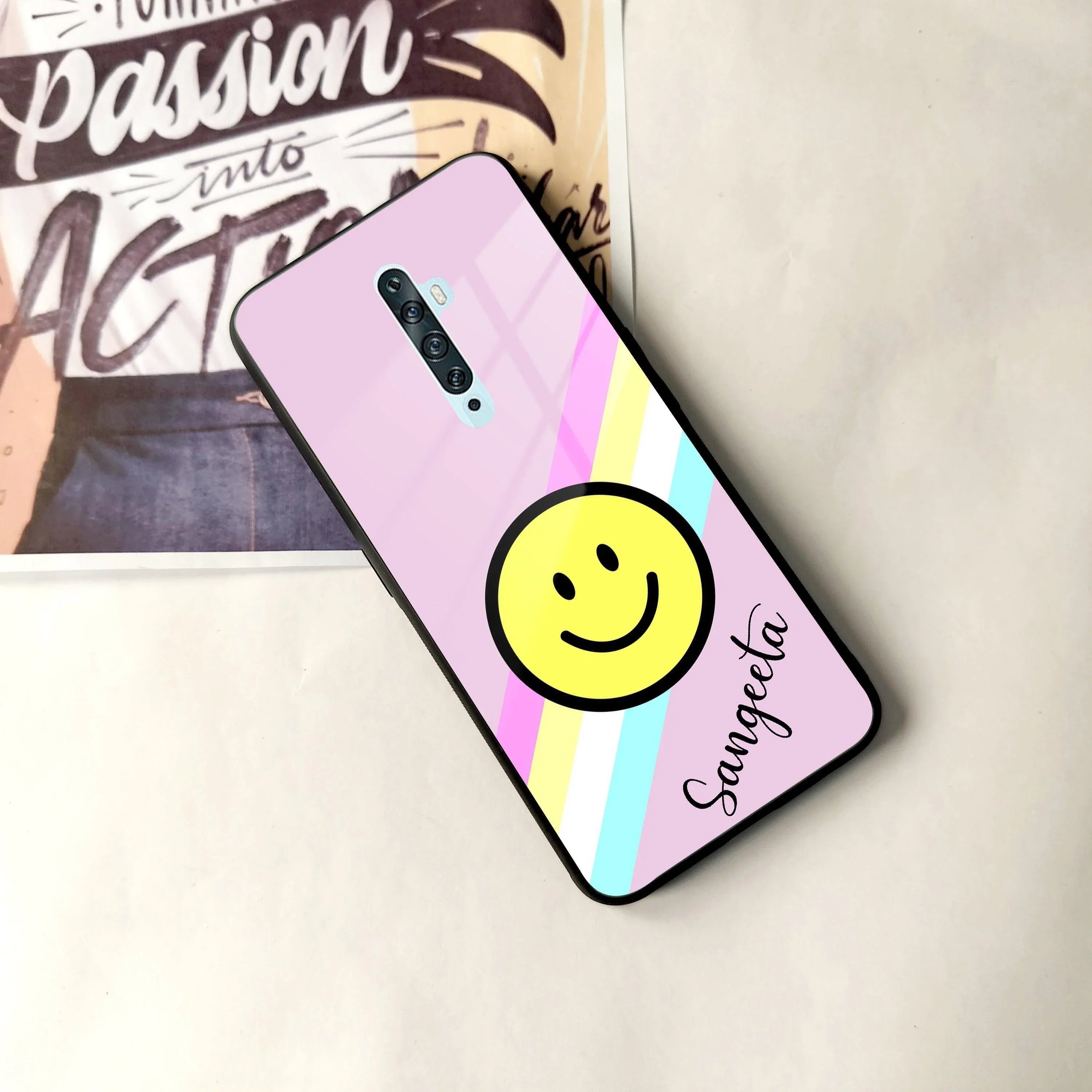 Smiley Glass Case Cover For Oppo - ShopOnCliQ