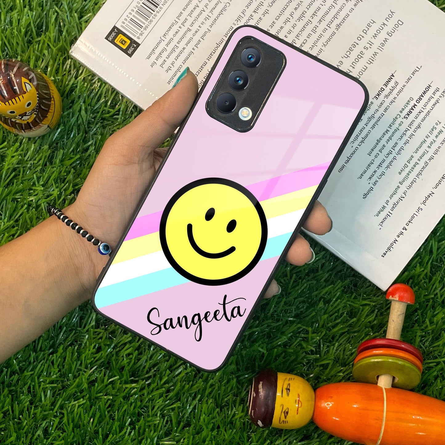 Smiley Glass Case Cover For Realme/Narzo
