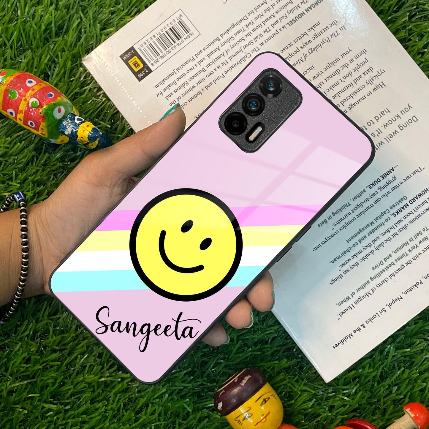 Smiley Glass Case Cover For Realme/Narzo