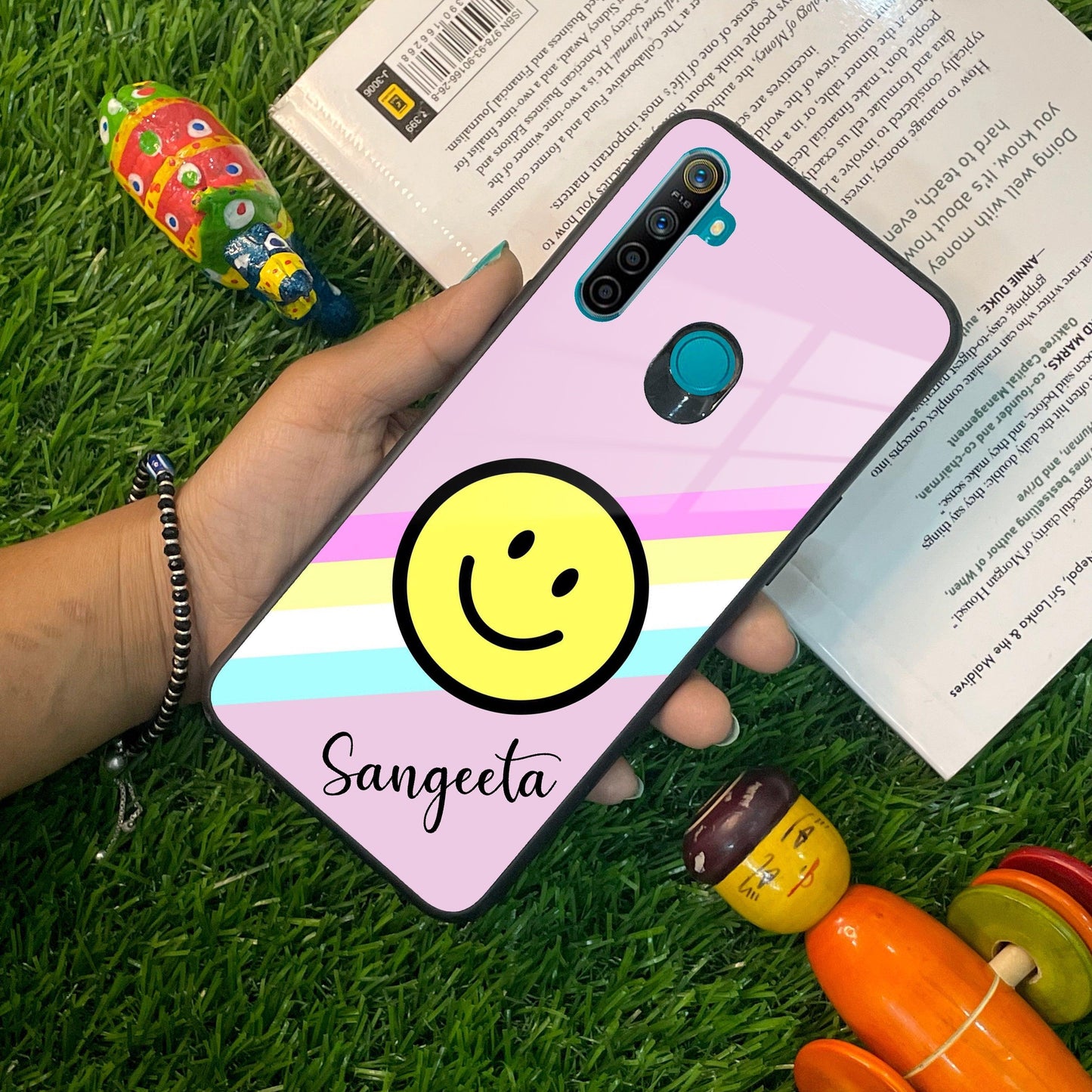 Smiley Glass Case Cover For Realme/Narzo