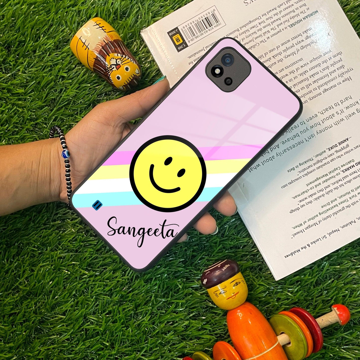 Smiley Glass Case Cover For Realme/Narzo