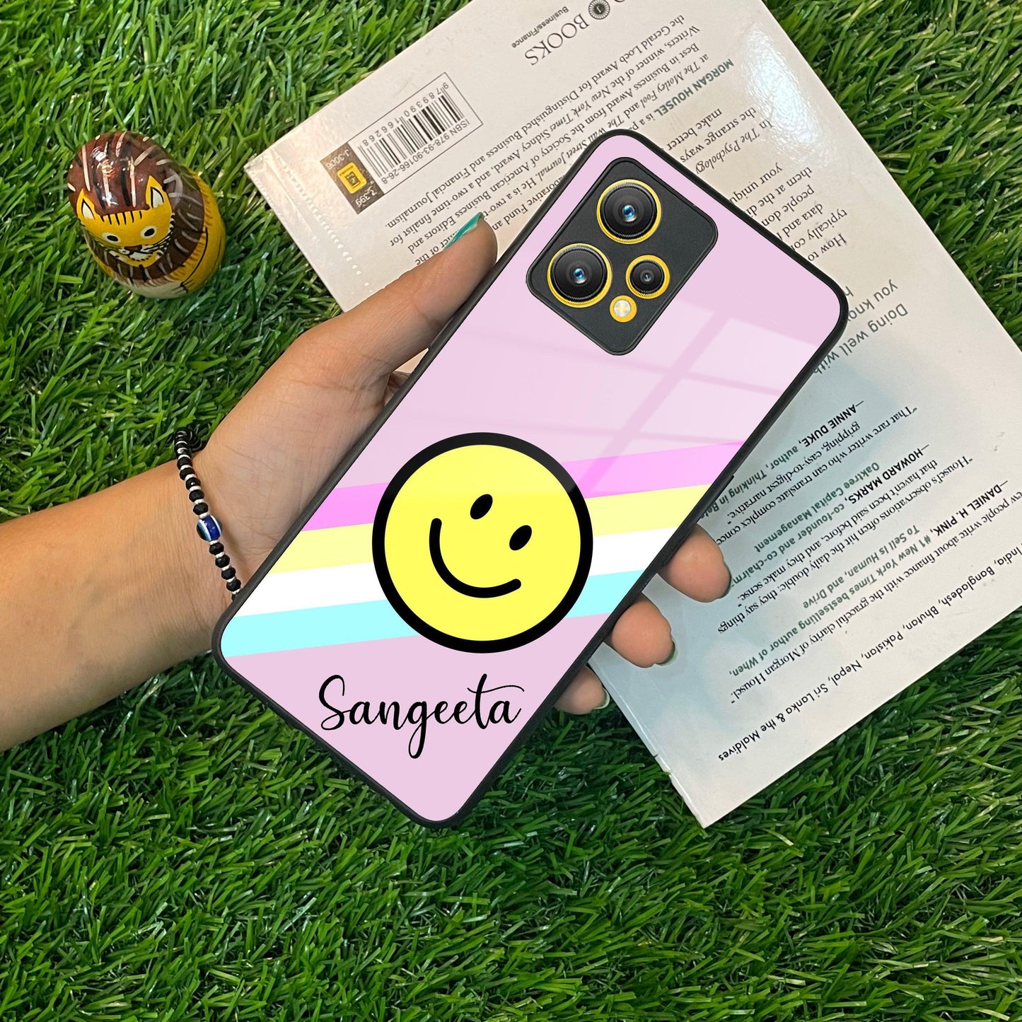 Smiley Glass Case Cover For Realme/Narzo
