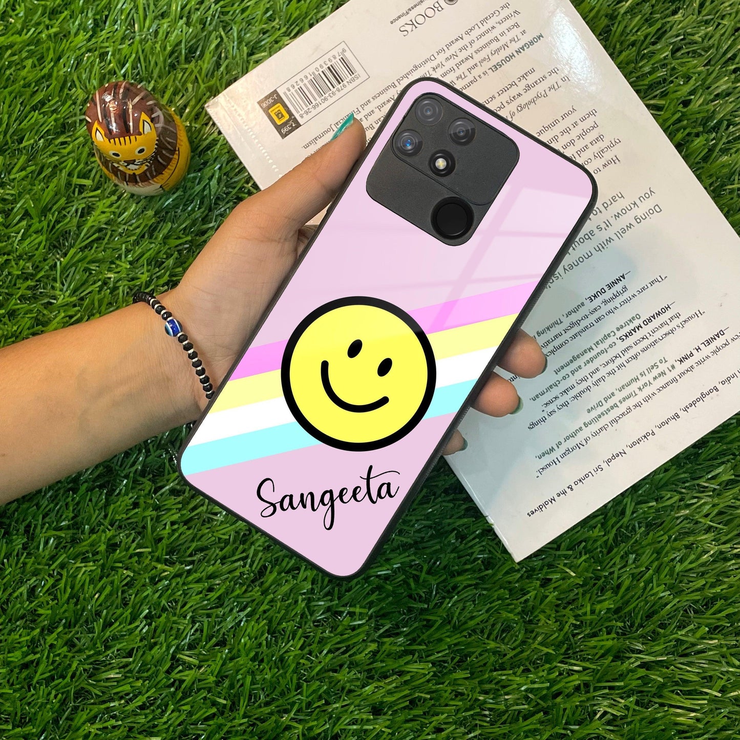 Smiley Glass Case Cover For Realme/Narzo