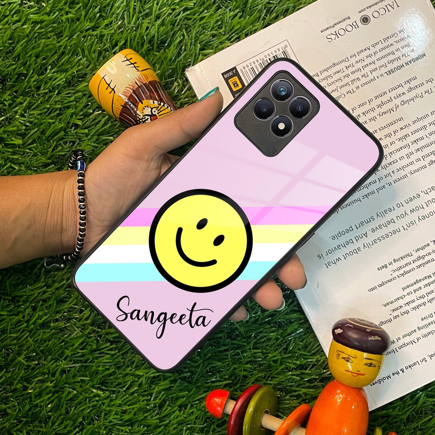 Smiley Glass Case Cover For Realme/Narzo