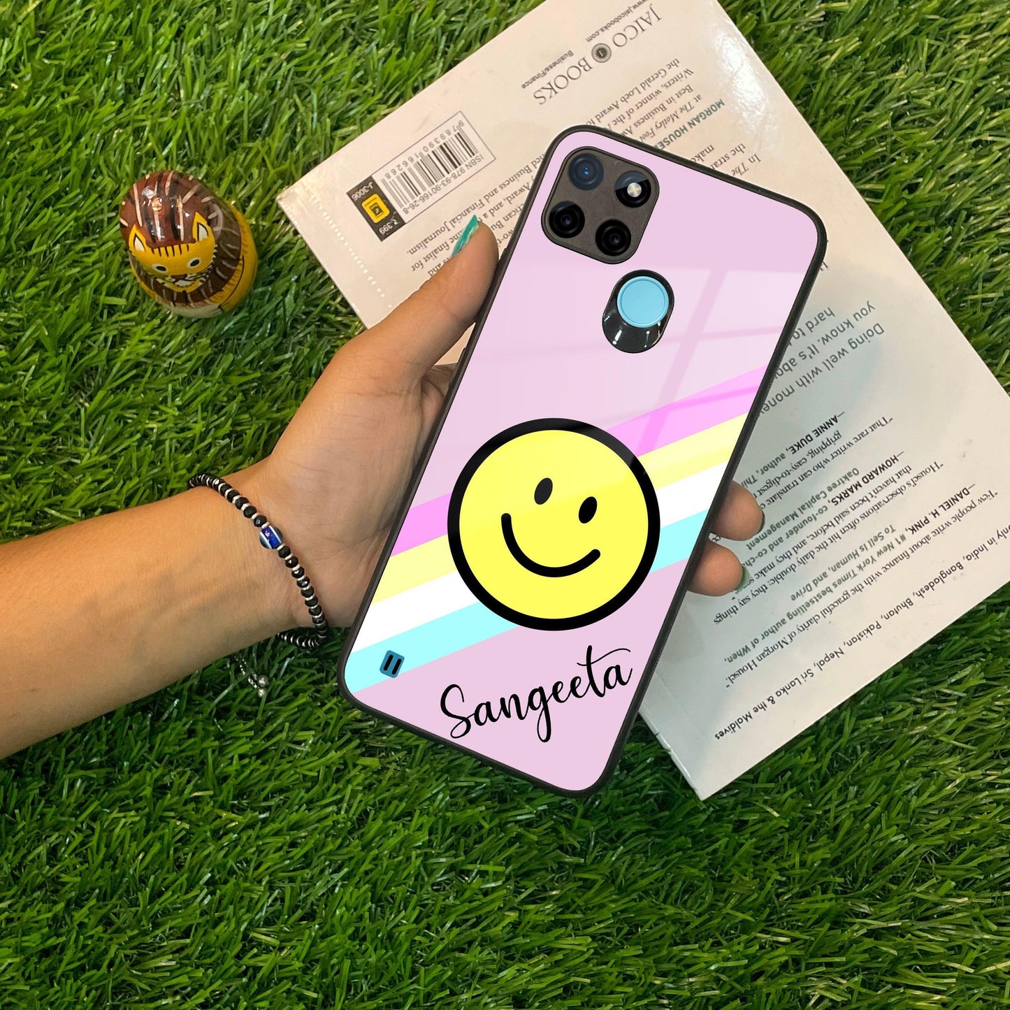 Smiley Glass Case Cover For Realme/Narzo