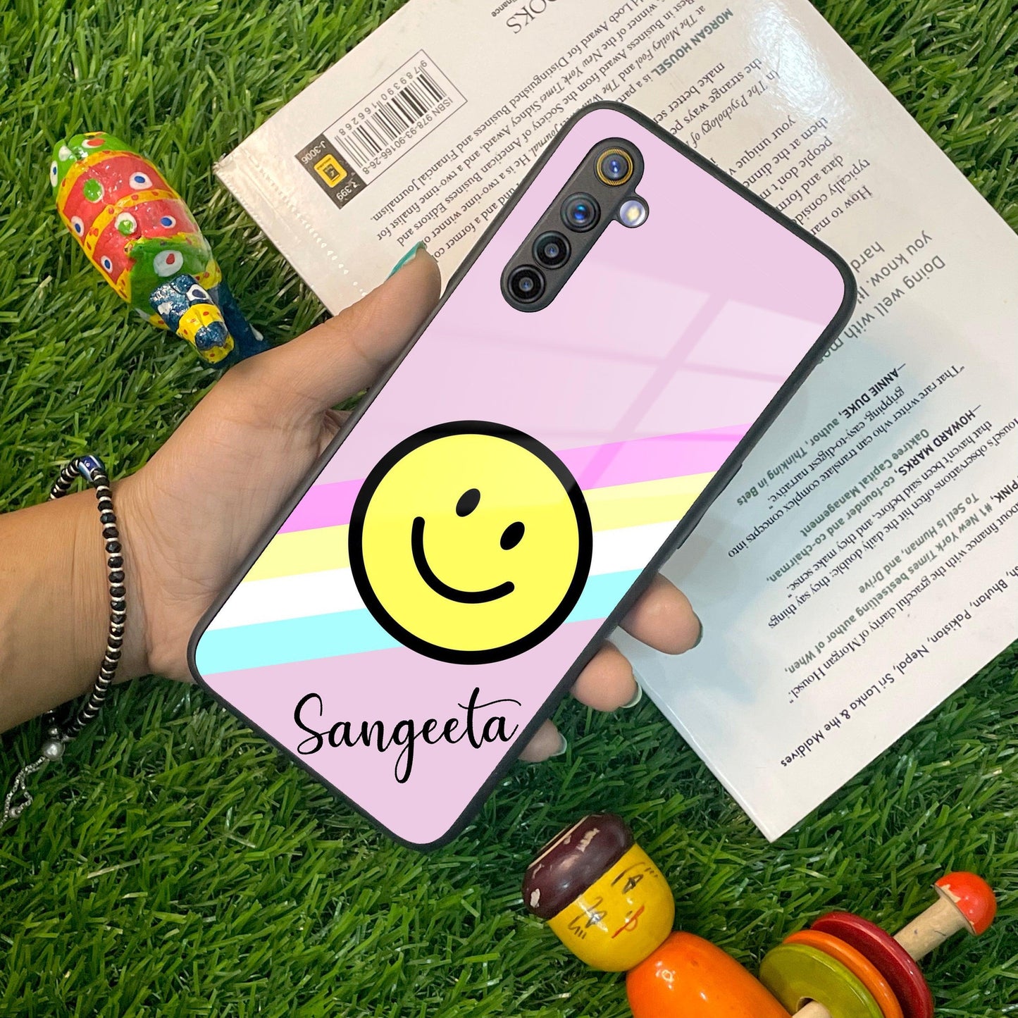 Smiley Glass Case Cover For Realme/Narzo