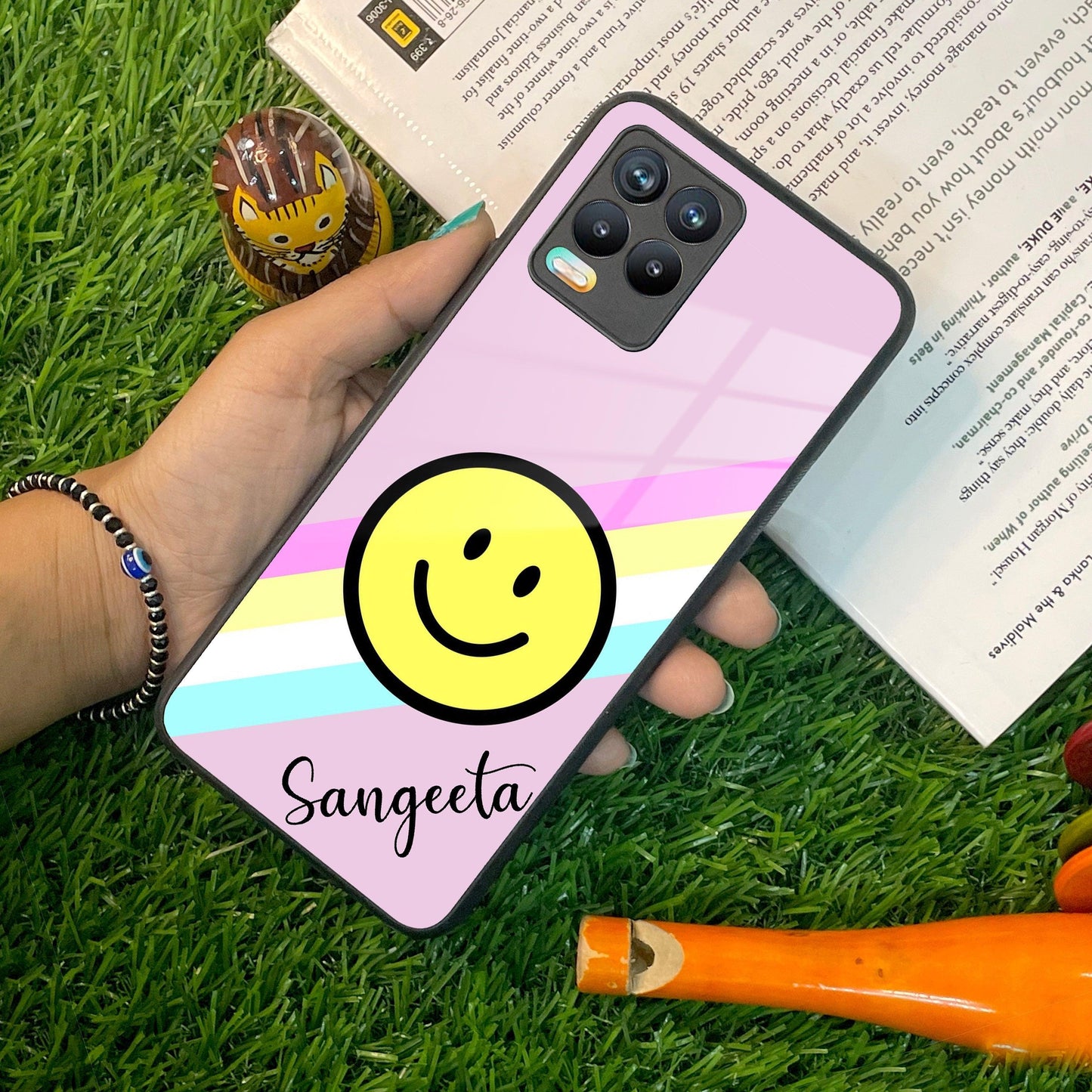 Smiley Glass Case Cover For Realme/Narzo