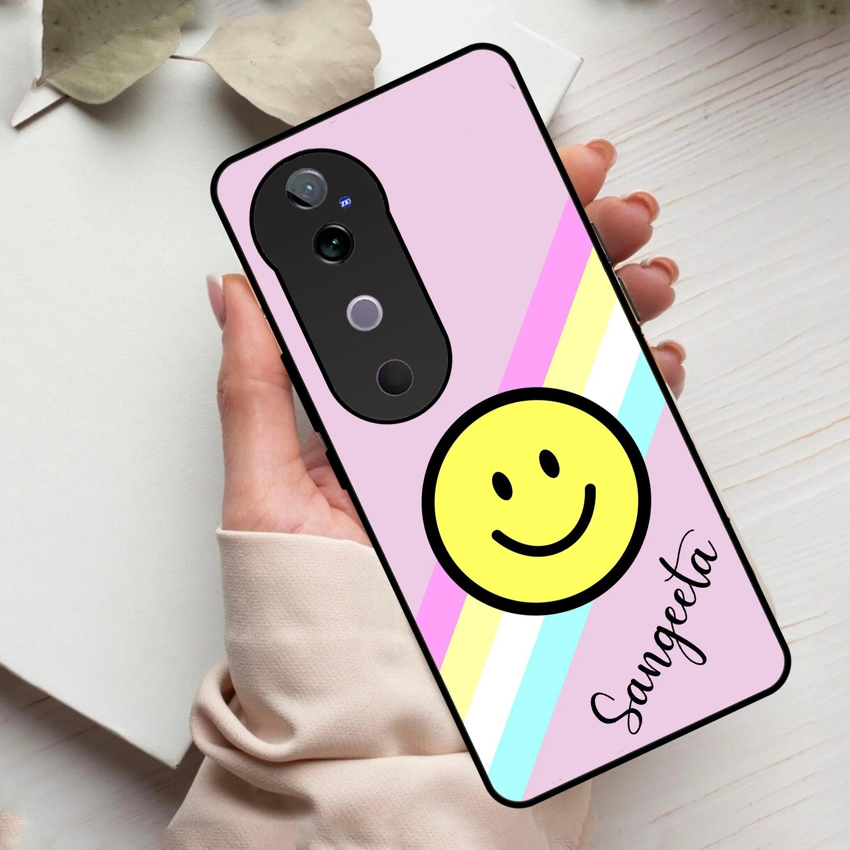 Smiley Glass Case Cover For Vivo - ShopOnCliQ