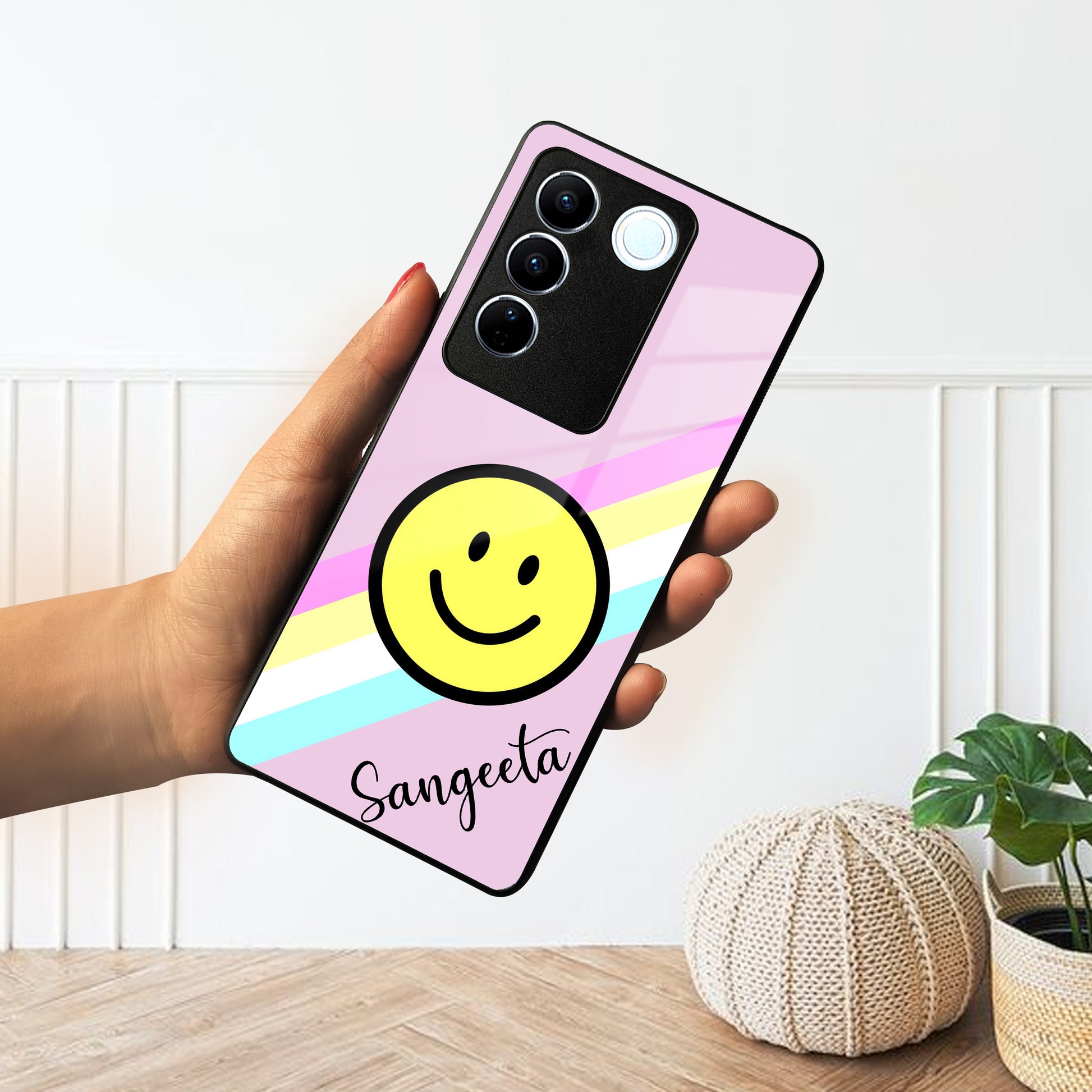 Smiley Glass Case Cover For Vivo ShopOnCliQ