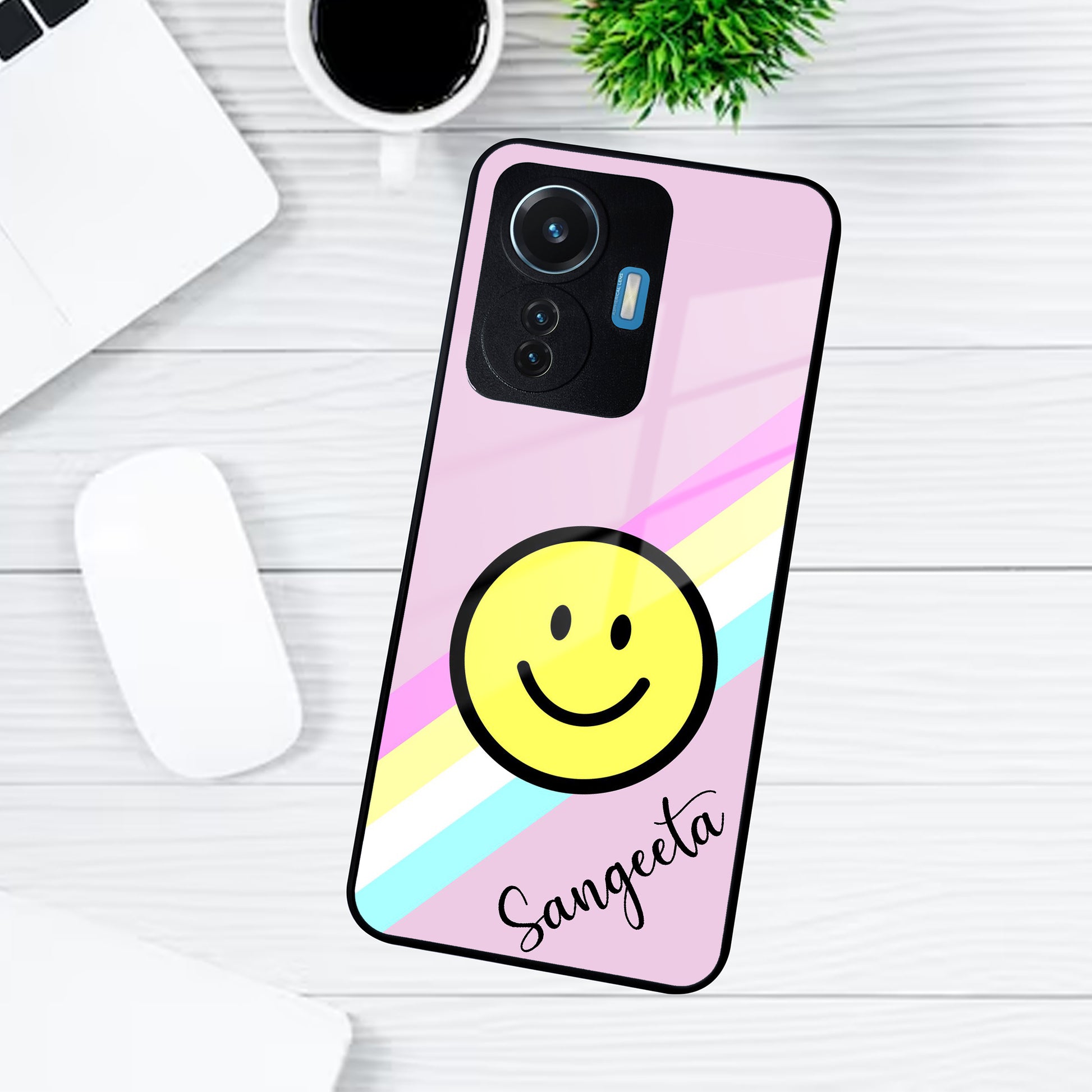 Smiley Glass Case Cover For Vivo ShopOnCliQ