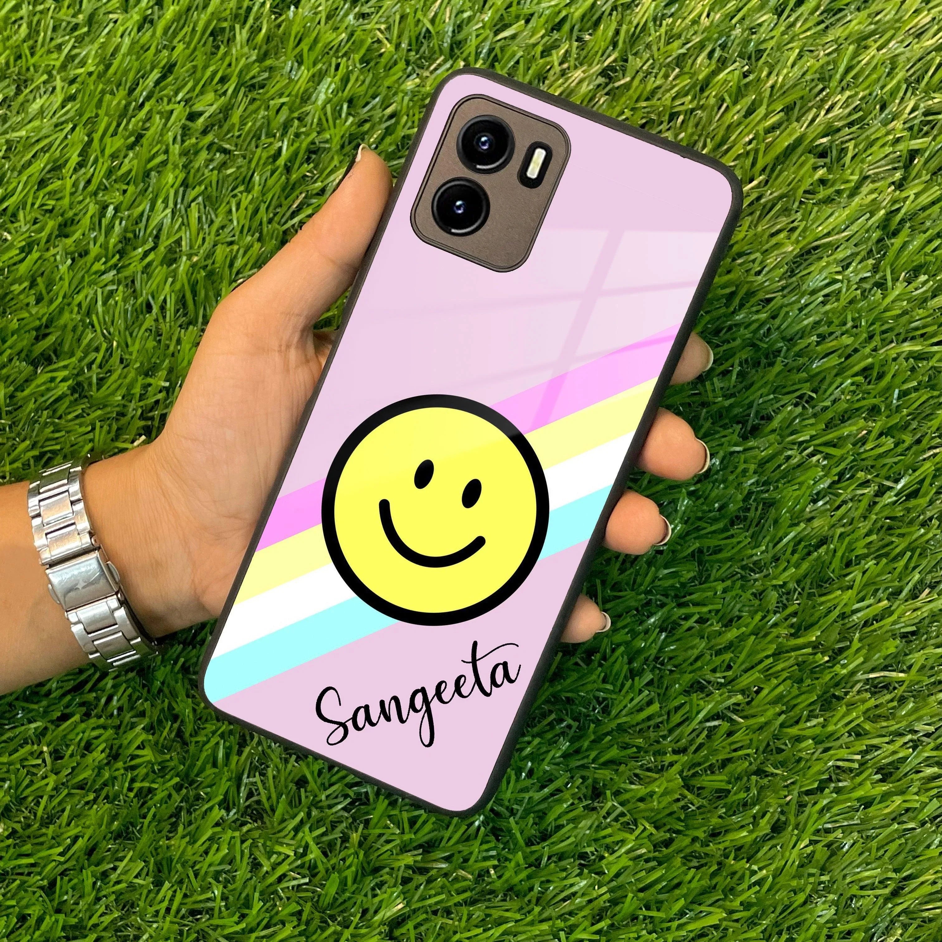 Smiley Glass Case Cover For Vivo - ShopOnCliQ