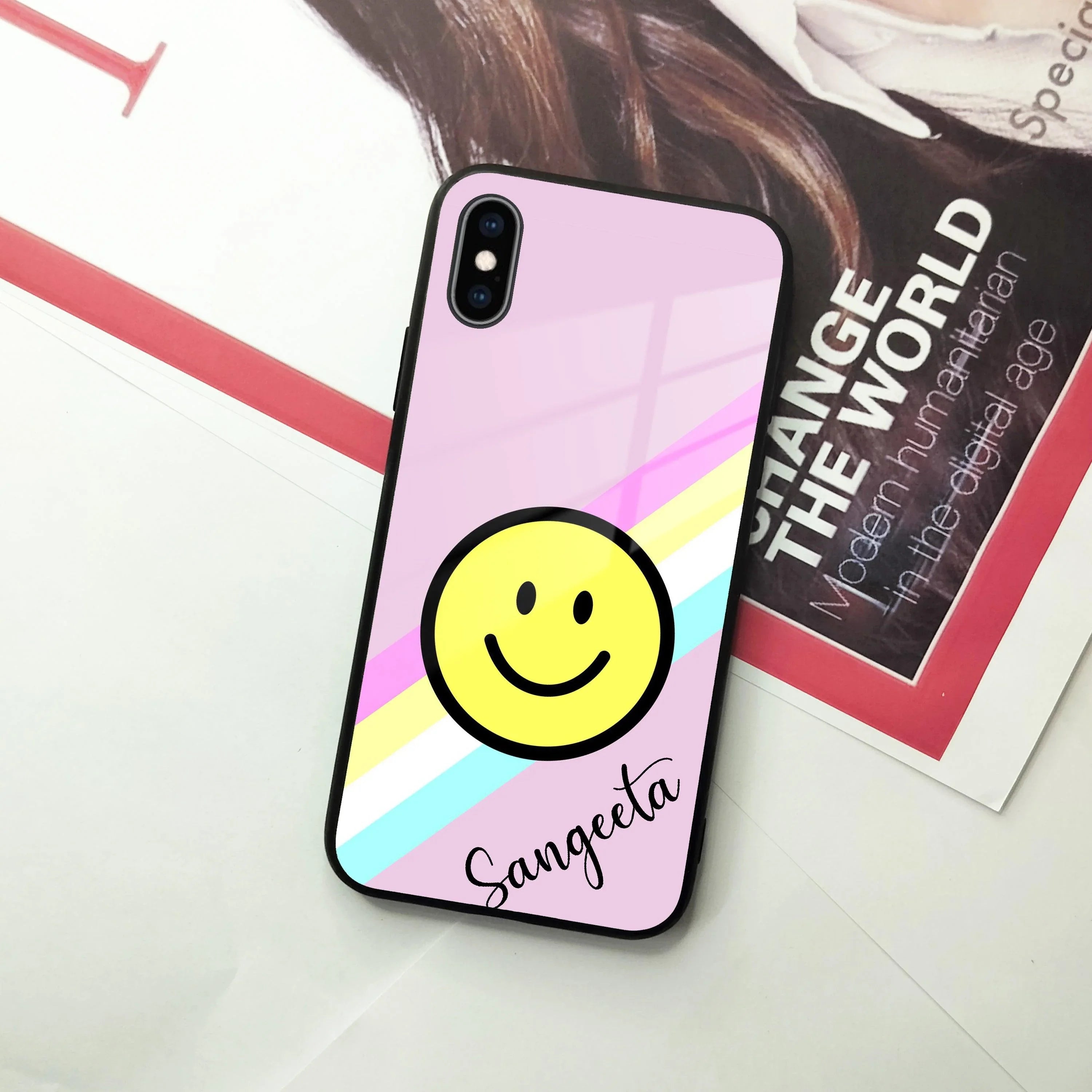 Smiley Glass Case Cover For iPhone - ShopOnCliQ