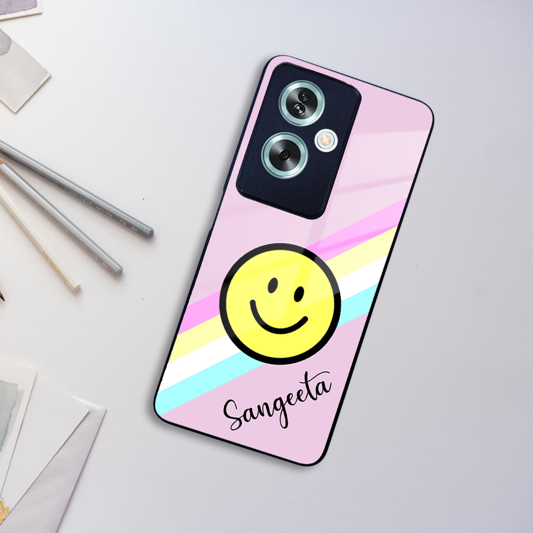 Smiley Glass Case Cover For Oppo