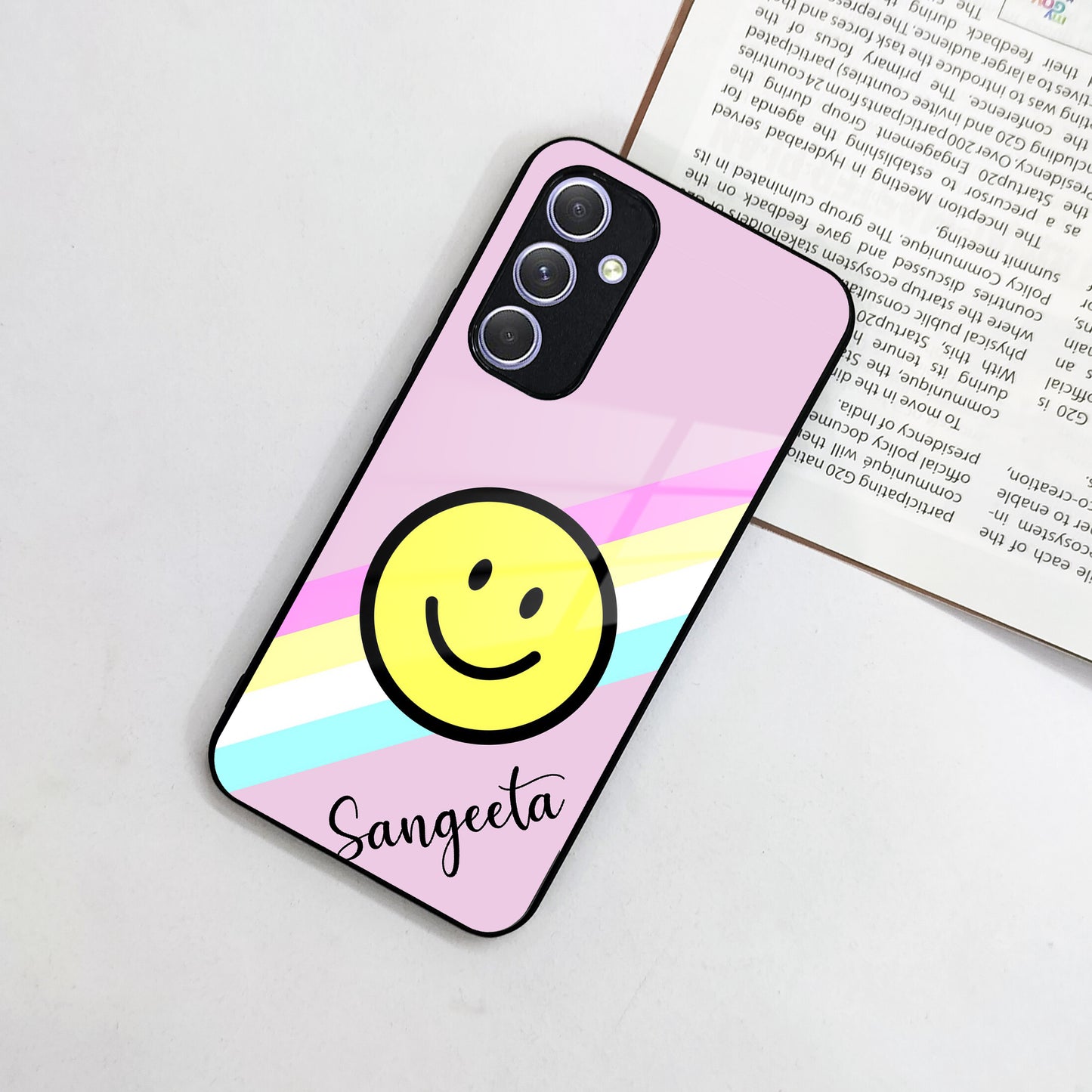 Smiley Glass Case Cover For Samsung