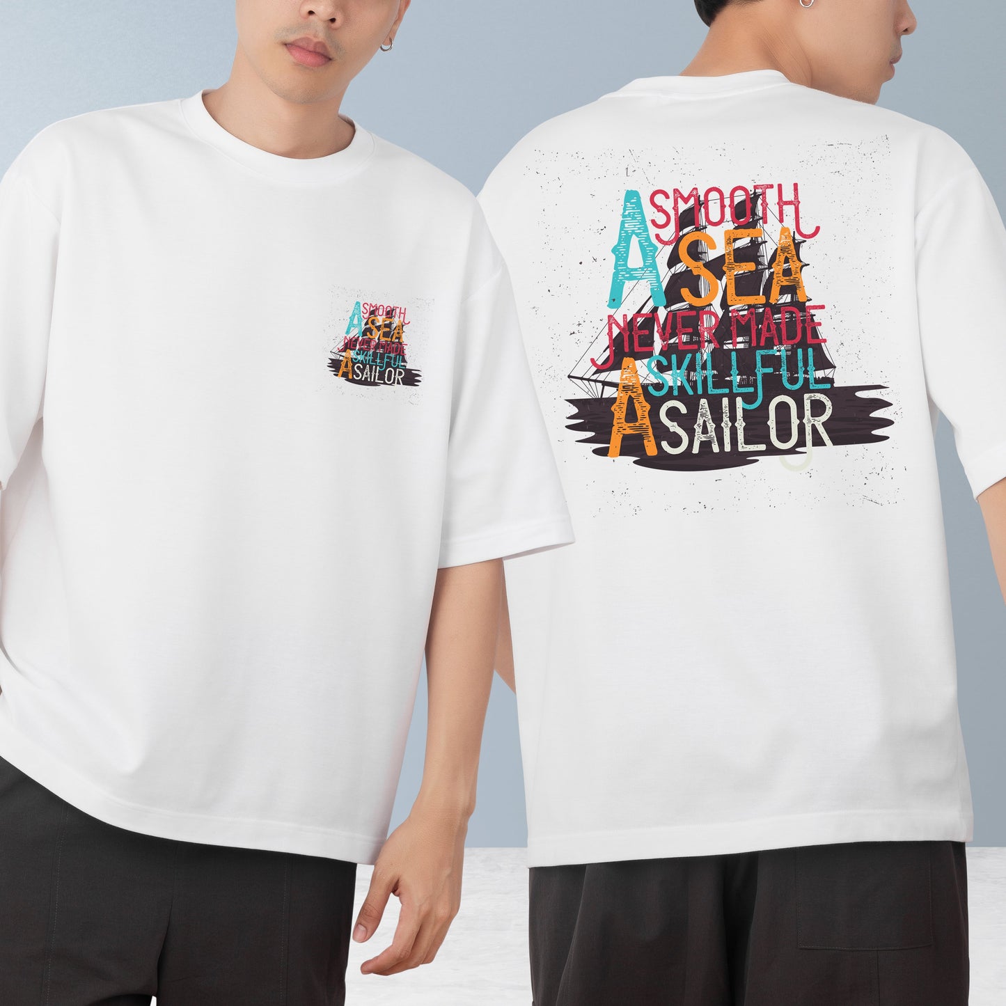 Smooth Sea Men's Cotton Graphic Print Oversized T-Shirt - ShopOnCliQ