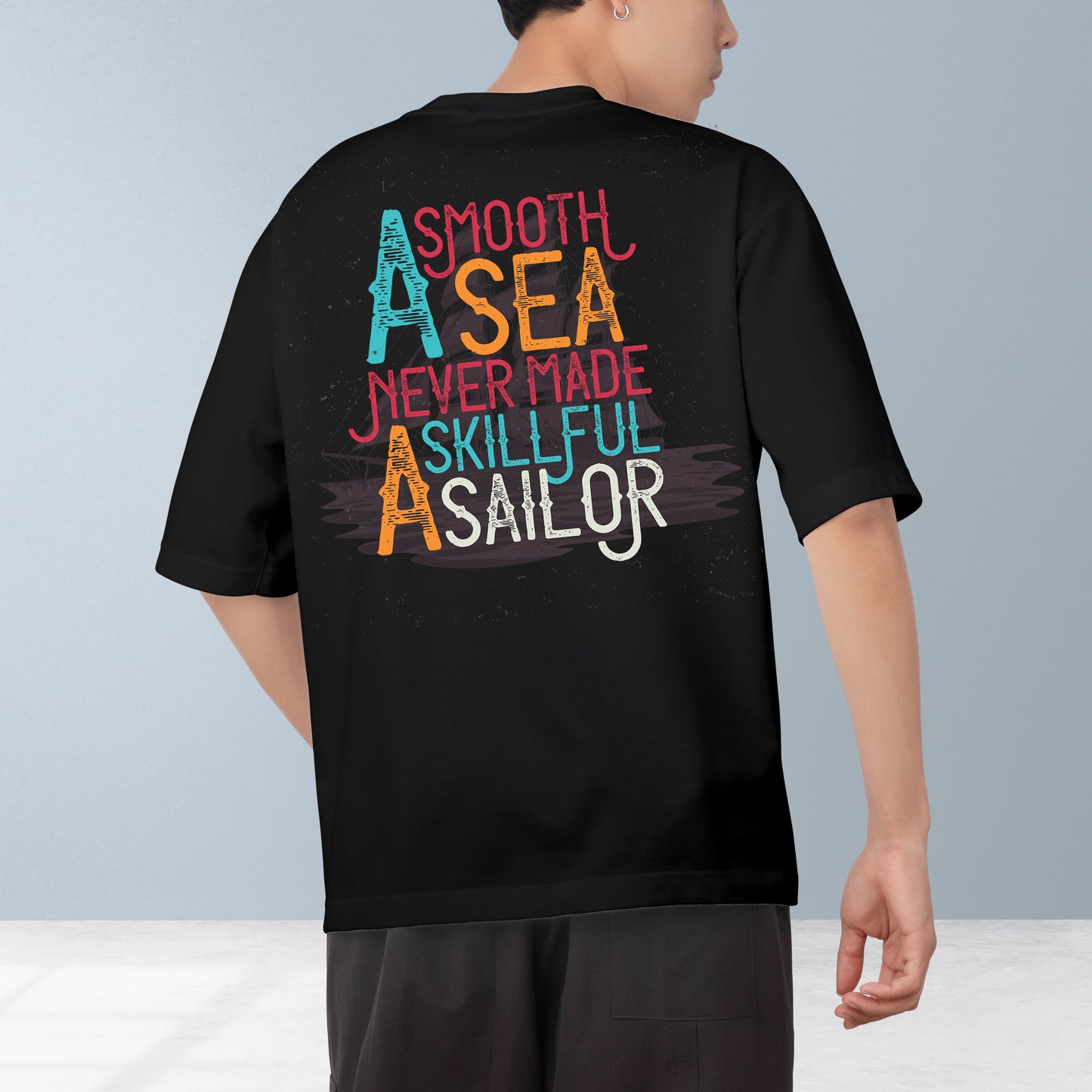 Smooth Sea Men's Cotton Graphic Print Oversized T-Shirt - ShopOnCliQ