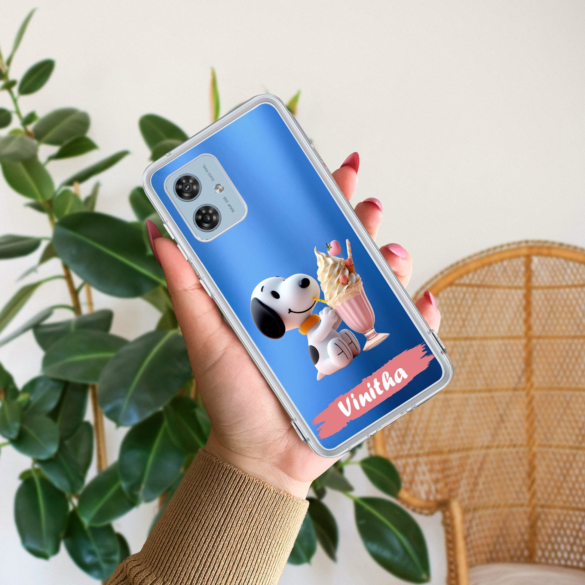 Snoopy Customize Transparent Silicon Case For Motorola - ShopOnCliQ