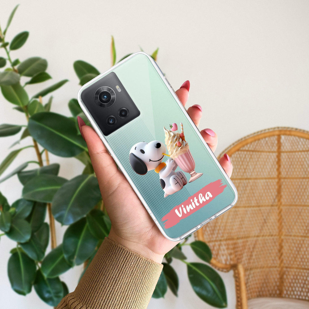 Snoopy Customize Anti Yellow Case For OnePlus 10R 5G