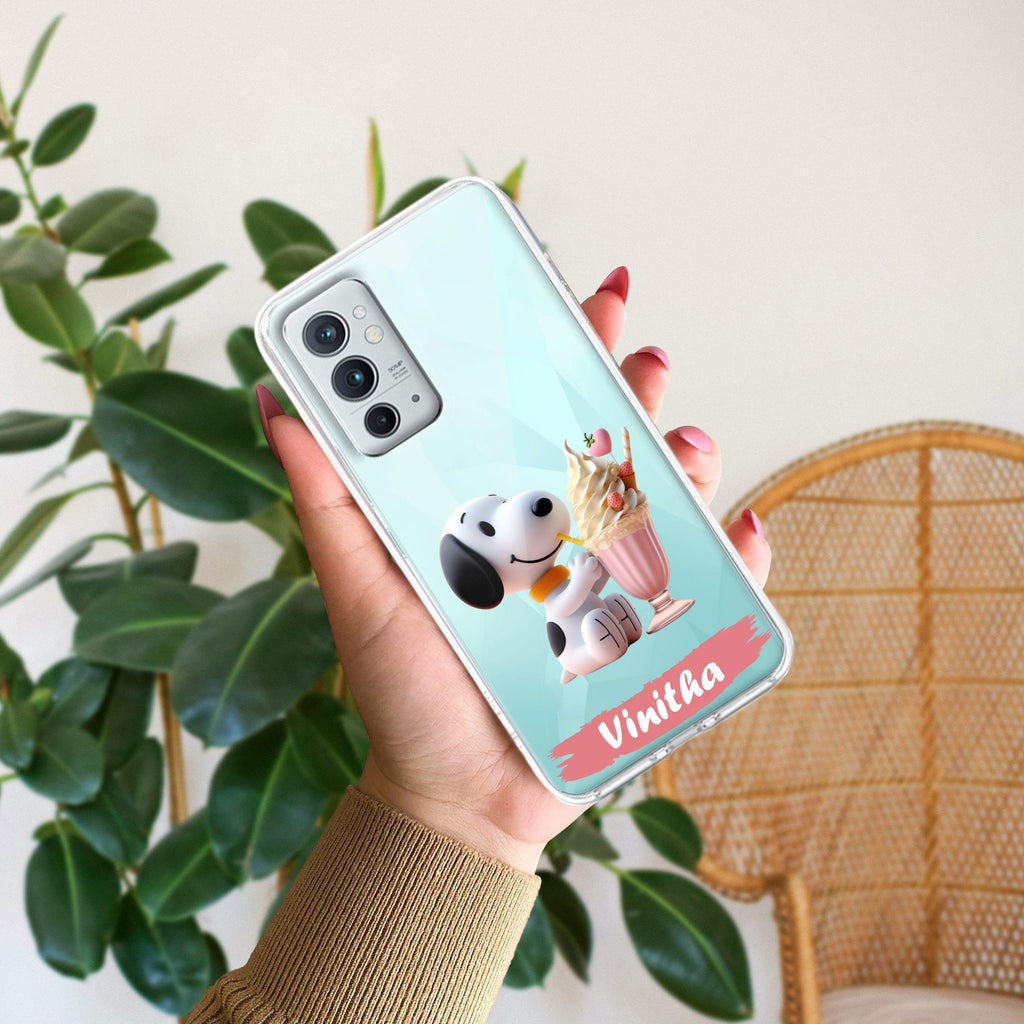 Snoopy Customize Anti Yellow Case For OnePlus 9RT 5G