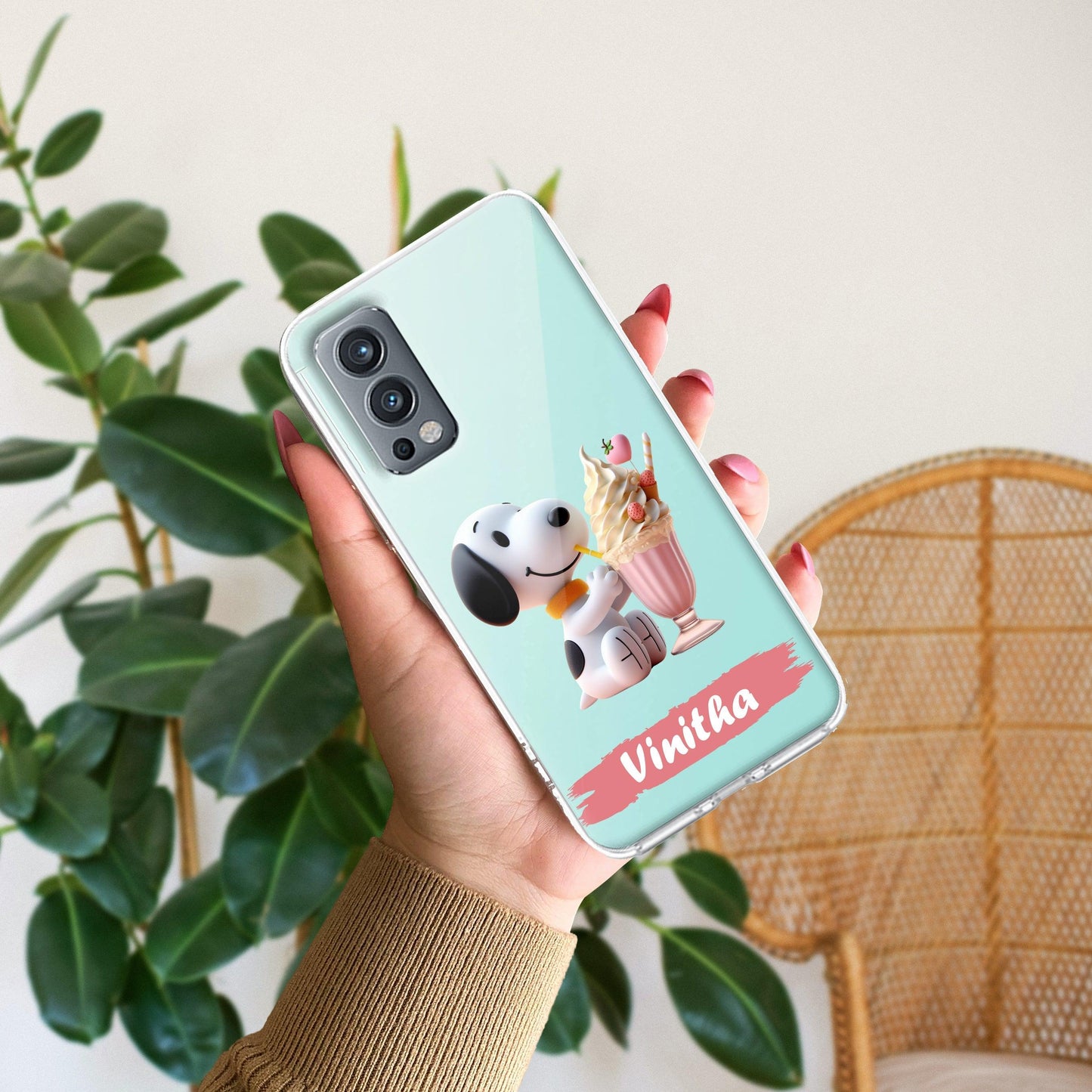 Snoopy Customize Transparent Silicon Case For OnePlus