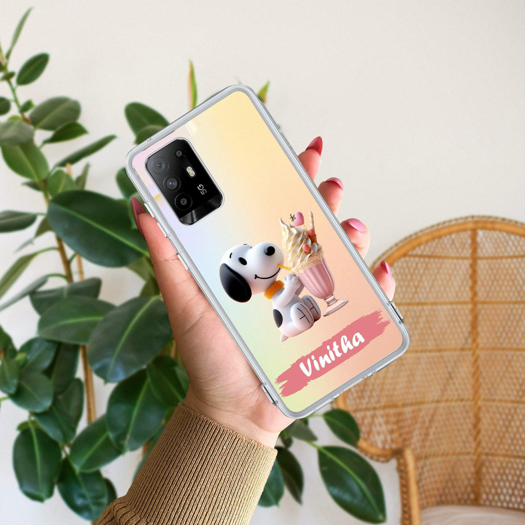 Snoopy Customize Anti Yellow Case For Oppo F19 Pro Plus