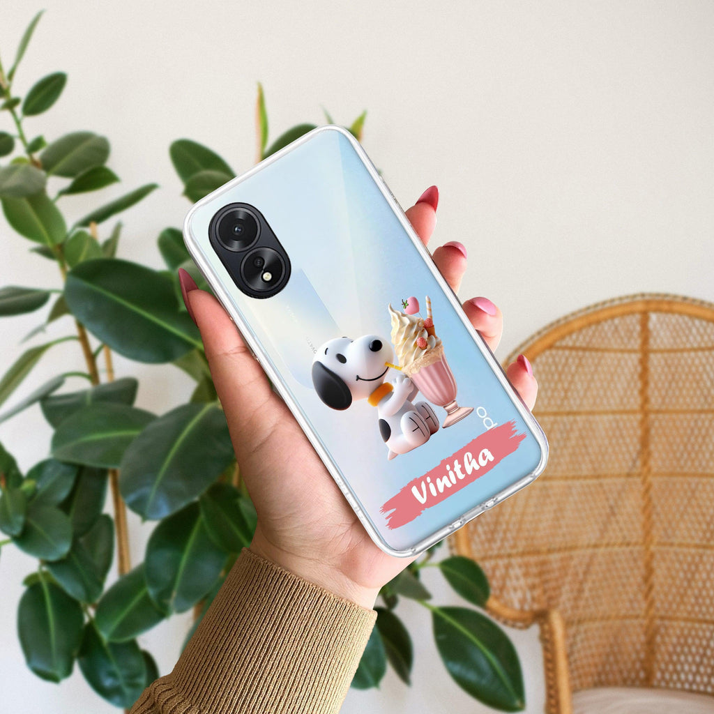 Snoopy Customize Anti Yellow Case For Oppo A17