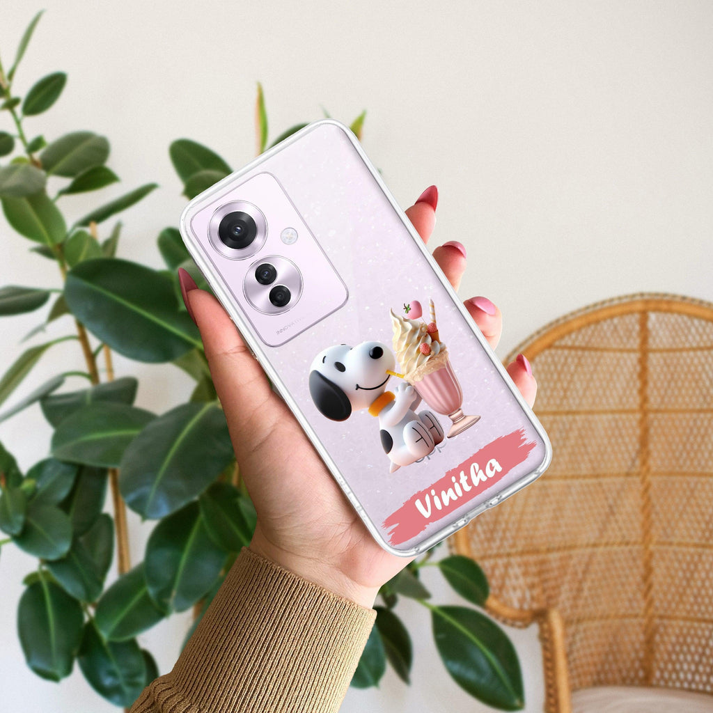 Snoopy Customize Anti Yellow Case For Oppo F25 Pro 5G