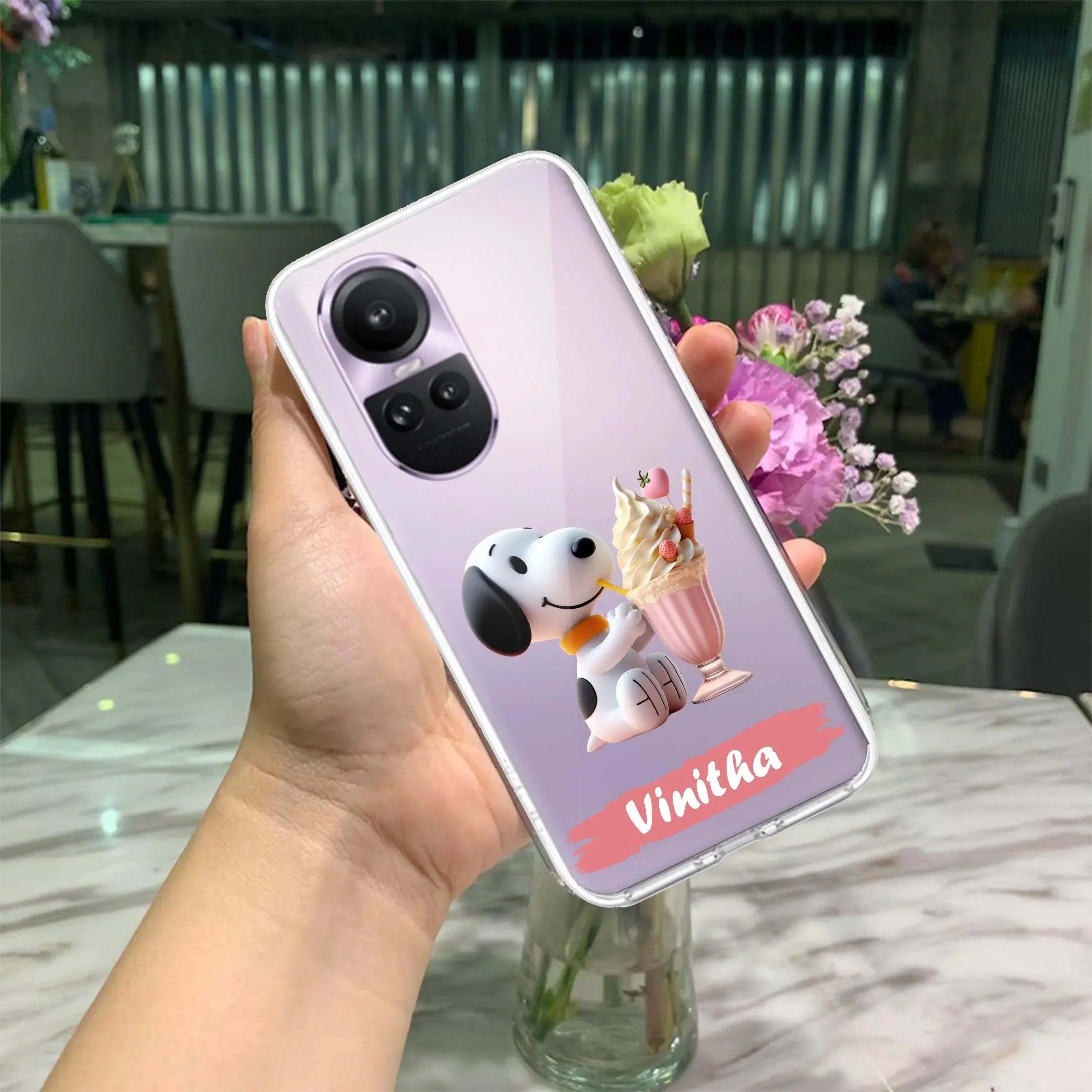 Snoopy Customize Transparent Silicon Case For Oppo Reno 10 5G