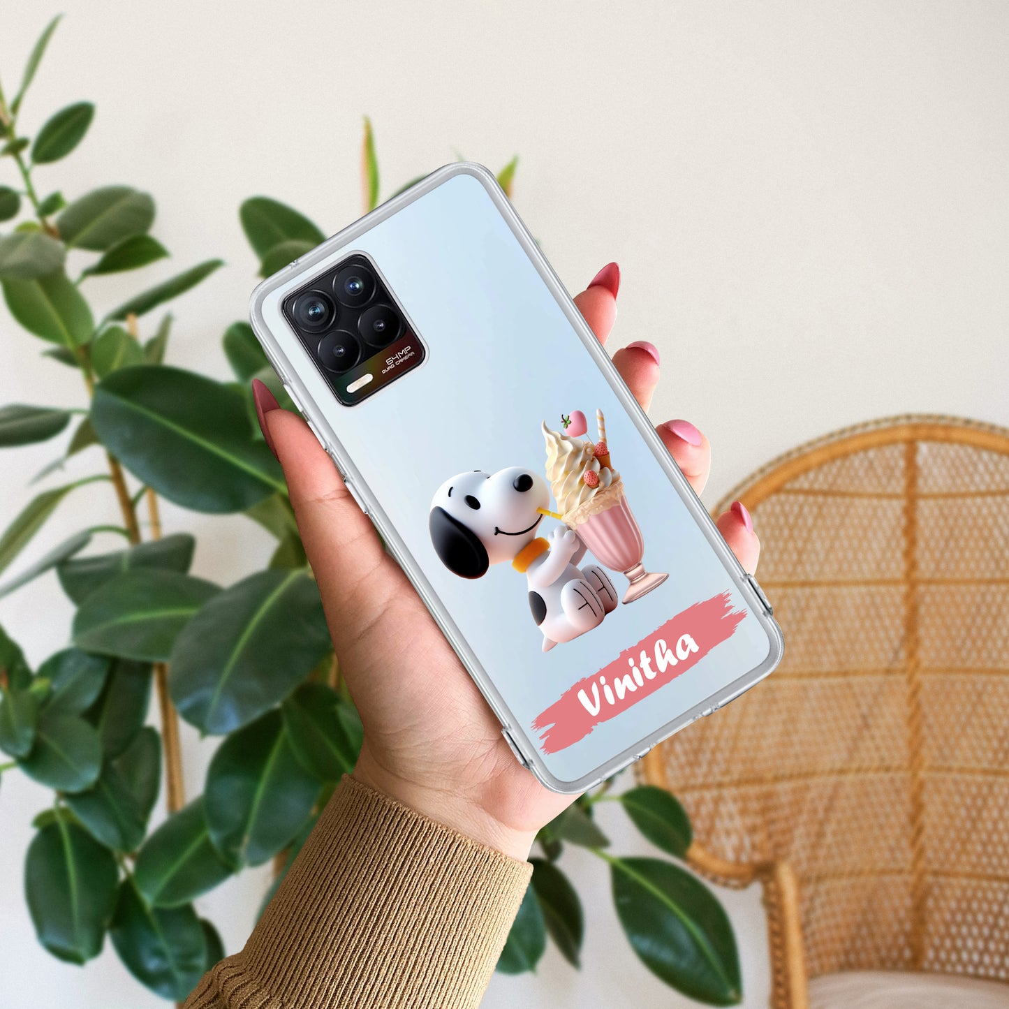 Snoopy Customize Transparent Silicon Case For Realme/Narzo ShopOnCliQ