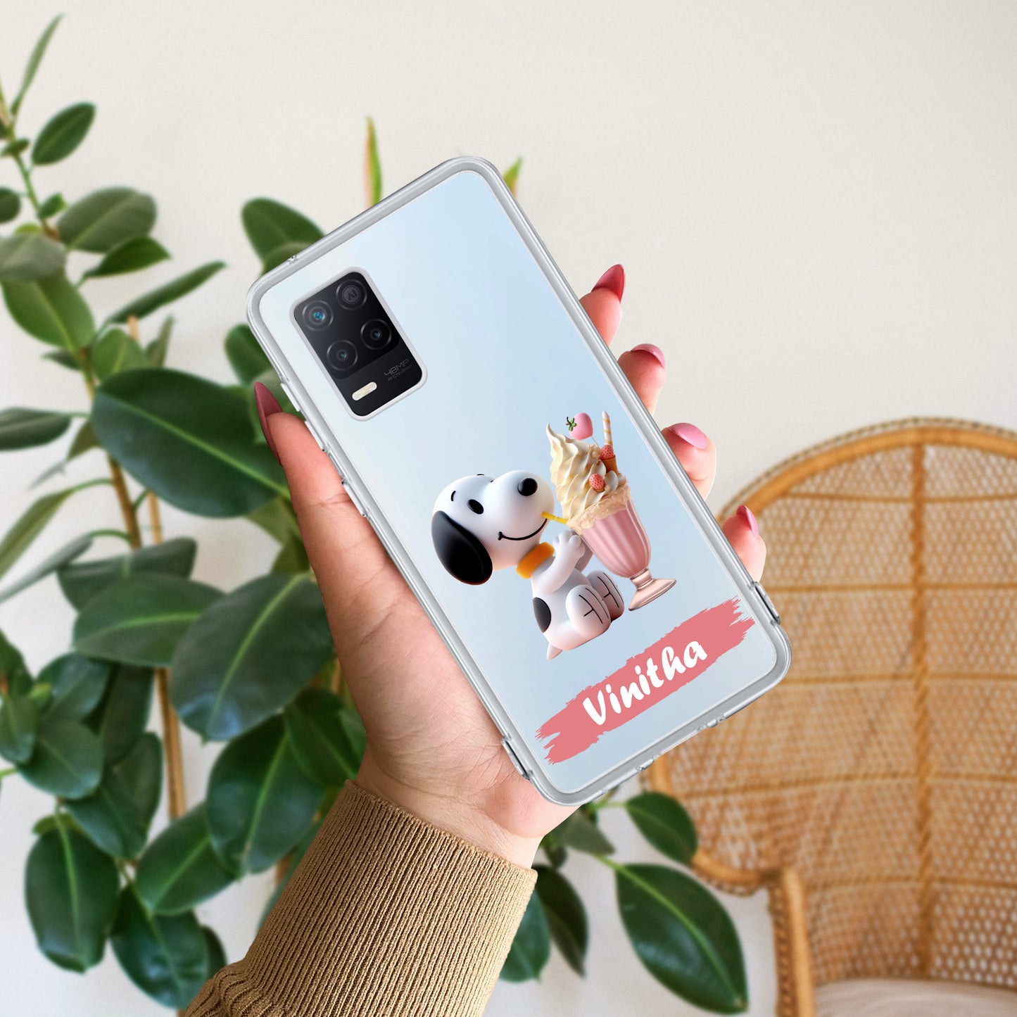 Snoopy Customize Transparent Silicon Case For Realme/Narzo ShopOnCliQ