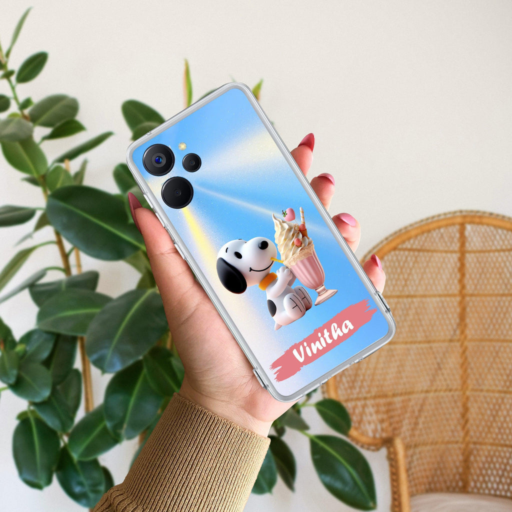 Snoopy Customize Transparent Silicon Case For Realme Narzo 70x 5G