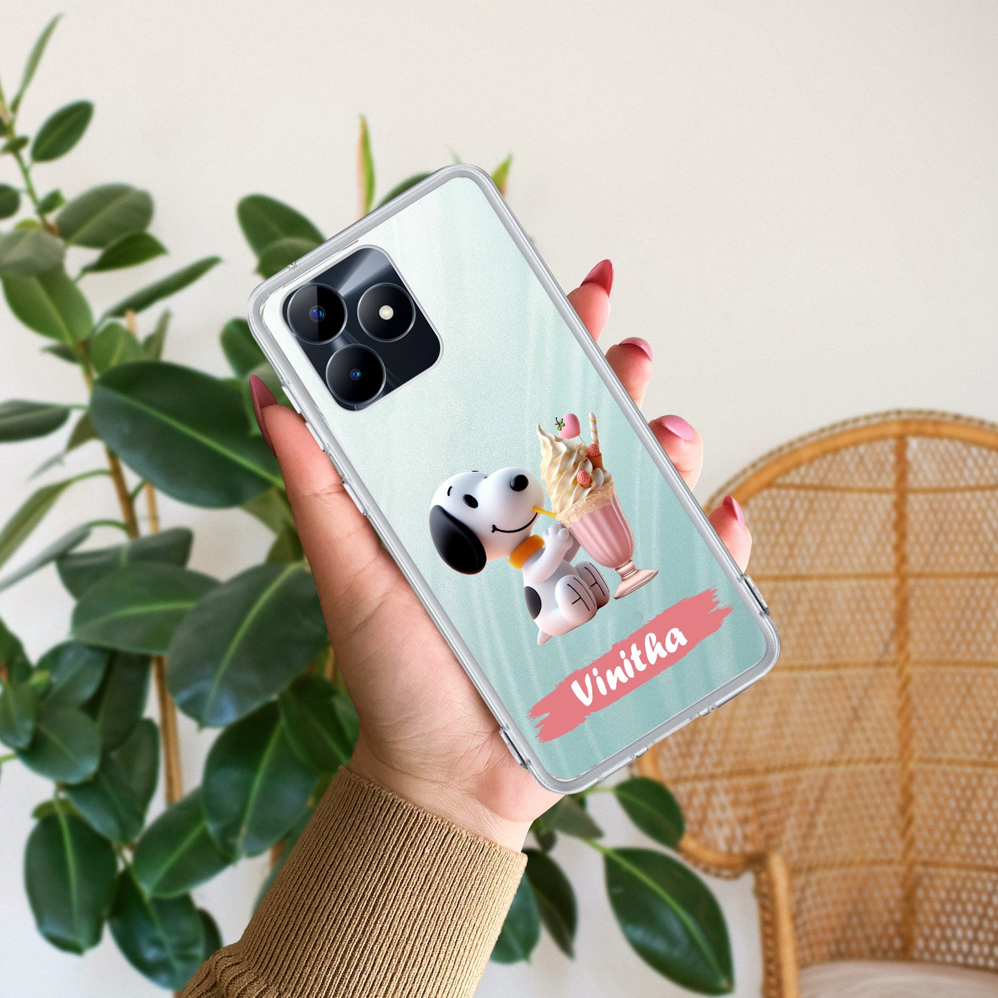 Snoopy Customize Transparent Silicon Case For Realme/Narzo - ShopOnCliQ